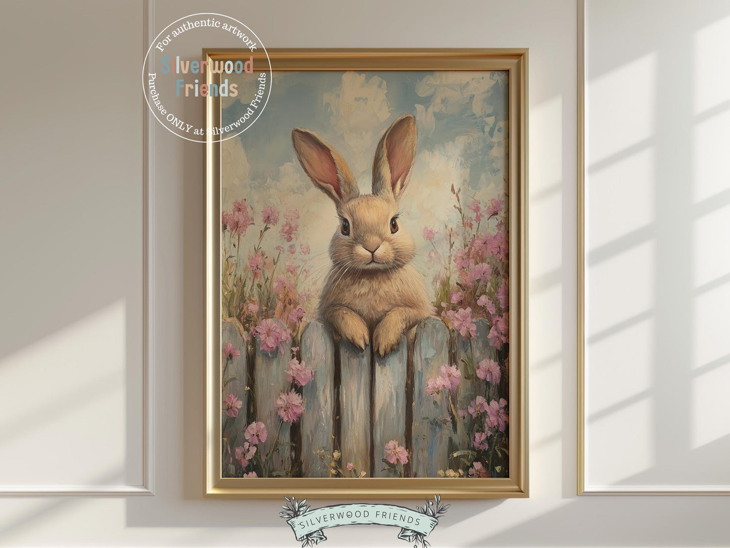 Wildflower Bunny Print, Floral Bunny Nursery Wall Art, Woodland Wildflower Nursery Decor, Spring Farmhouse Easter Wall Decor Digital Print