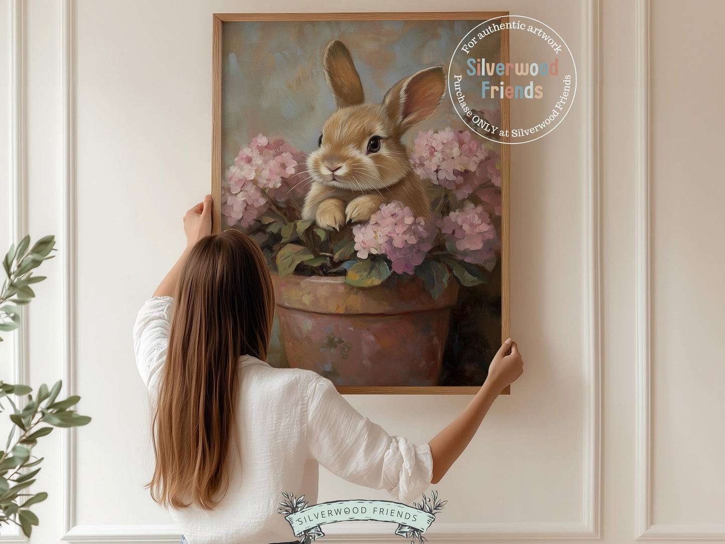 Wildflower Bunny Print, Floral Bunny Nursery Wall Art, Woodland Wildflower Nursery Decor, Spring Farmhouse Easter Wall Decor Digital Print