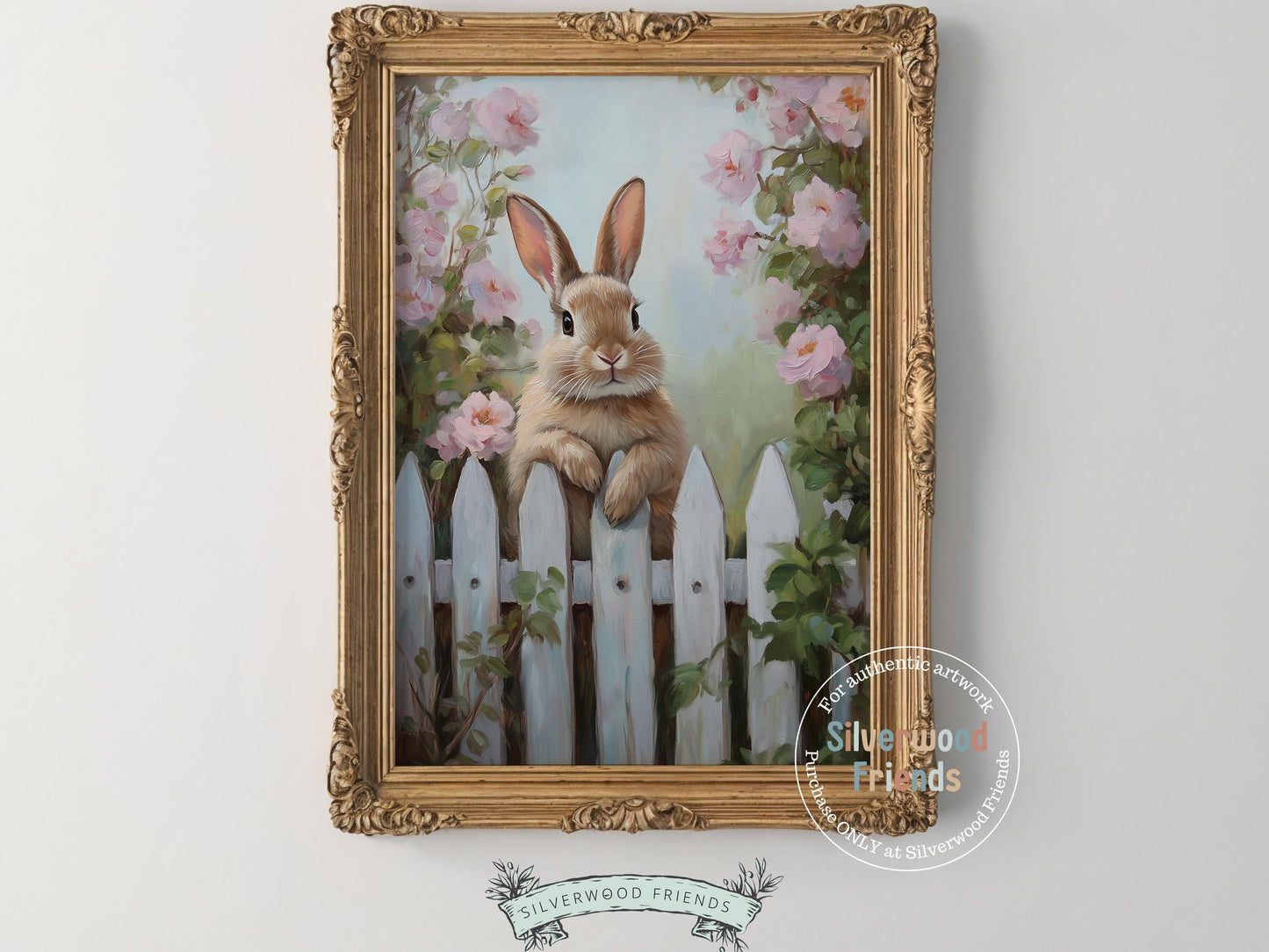 Wildflower Bunny Print, Floral Bunny Nursery Wall Art, Woodland Wildflower Nursery Decor, Spring Farmhouse Easter Wall Decor Digital Print