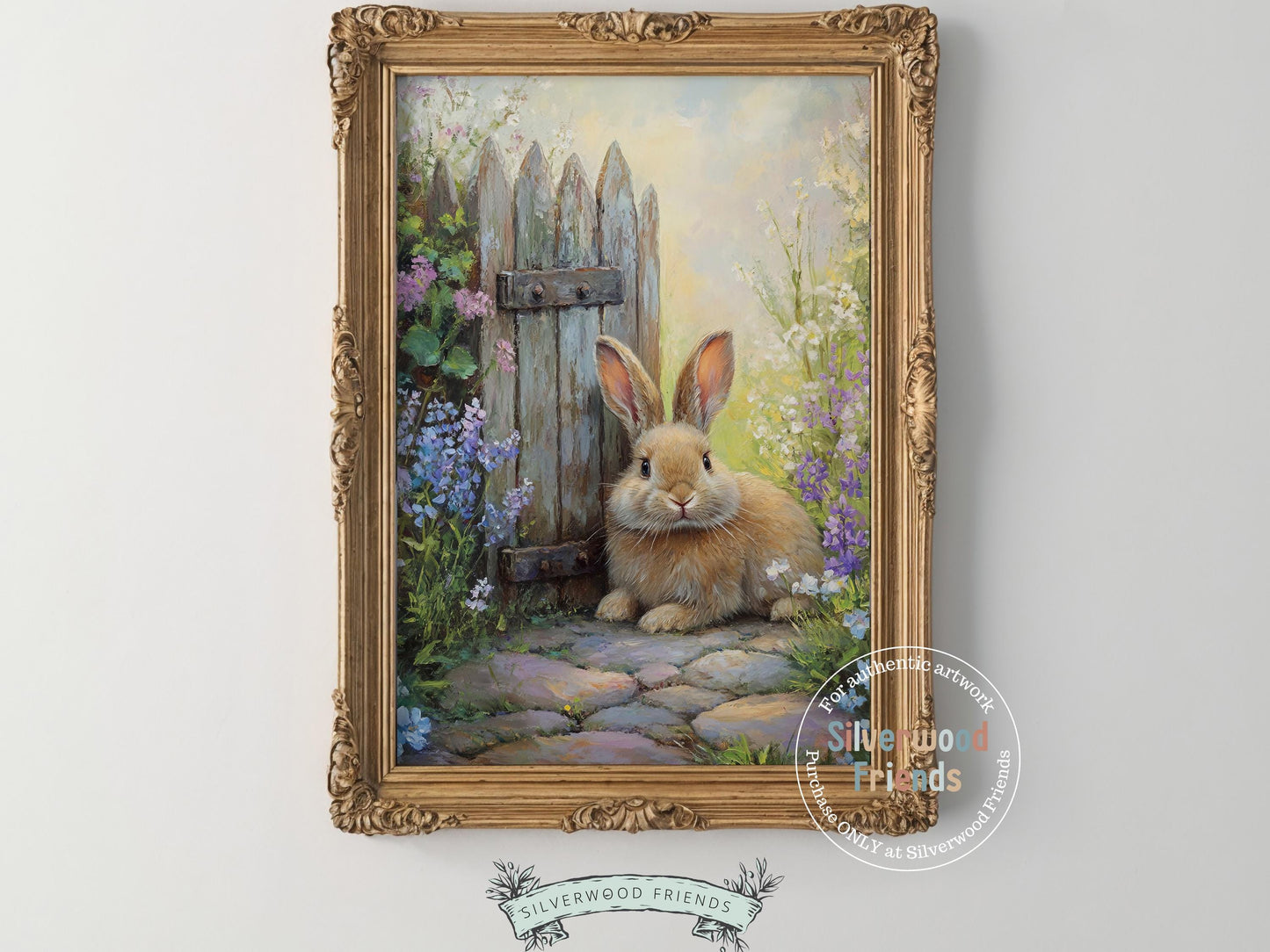 Bunny Print, Floral Bunny Nursery Wall Art, Woodland Wildflower Nursery Decor, Easter Farmhouse Wall Decor, Spring Farm Decor Digital Print