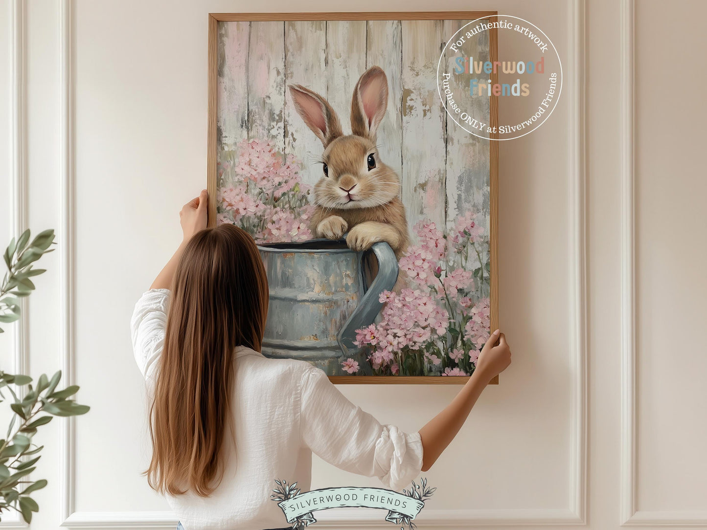 Wildflower Bunny Print, Floral Bunny Nursery Wall Art, Woodland Wildflower Nursery Decor, Country Farmhouse Spring Wall Decor Digital Print