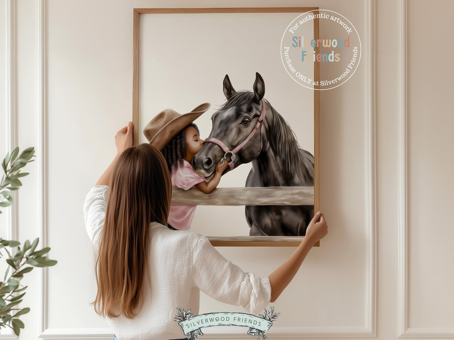 Cowgirl Nursery Print, African American Cowgirl Nursery Decor, Little Black Girl Horse Room Wall Decor, Western Nursery Decor Digital Print