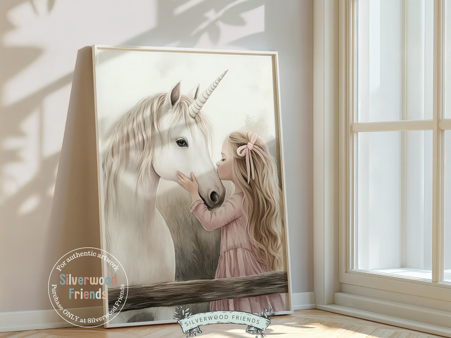 Baby Girl Unicorn Nursery Print, Unicorn Ballerina Nursery Decor, Fairytale Nursery Wall Art, Little Girl's Fantasy Nursery Digital Print