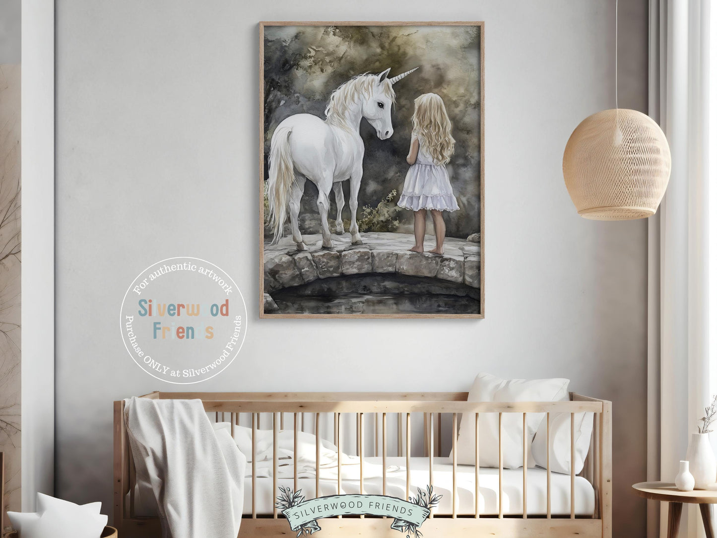 Unicorn Nursery Print, Unicorn Horse Nursery Bedroom Decor, Baby Girl Fairytale Nursery Wall Art, Toddler Girl Fantasy Nursery Digital Print