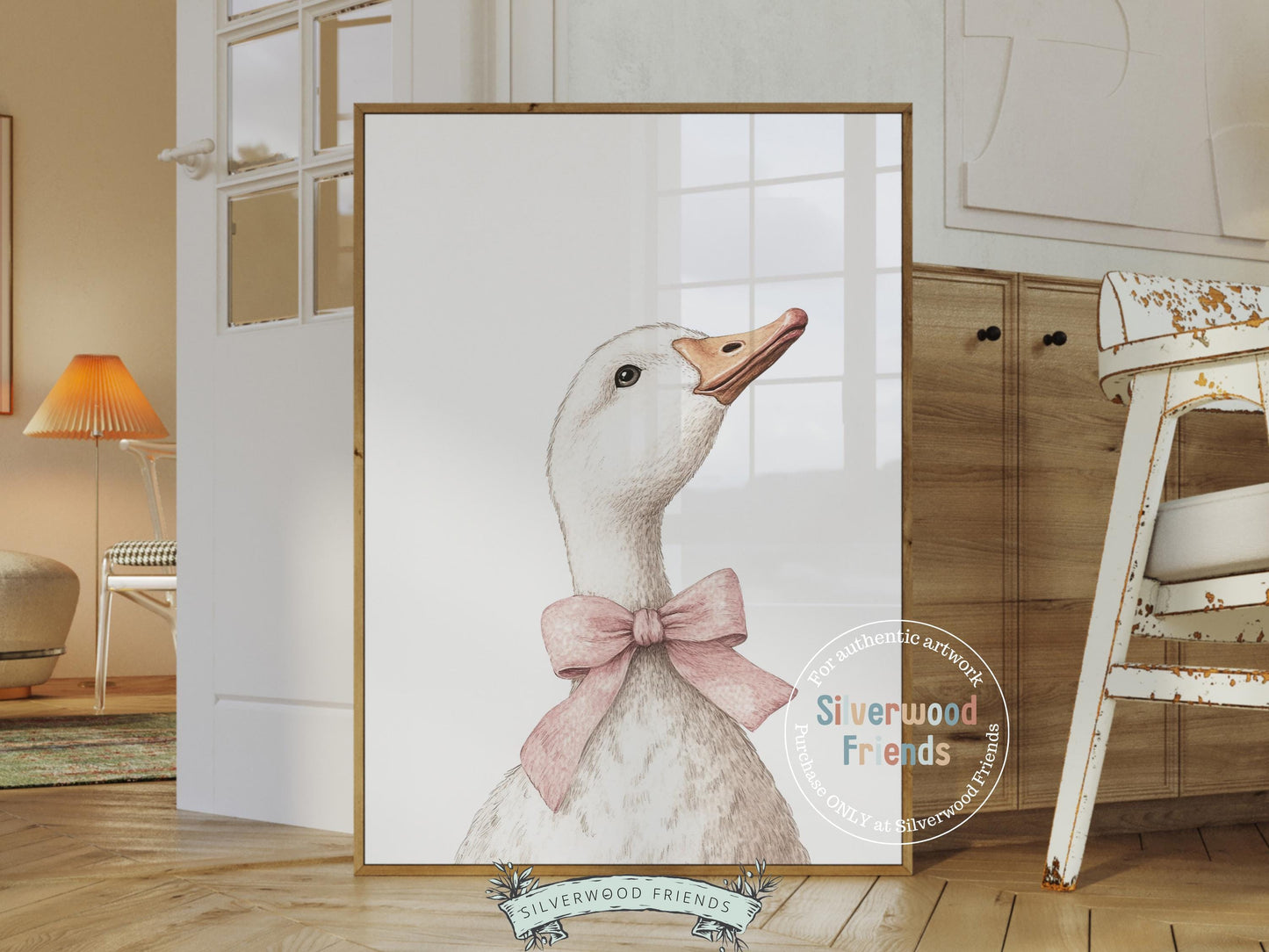 Duck Nursery Print, Baby Girl Pink Farm Duck Nursery Decor, French Country Decor, Duck Wall Art, Farmhouse Mudroom Wall Decor Digital Print