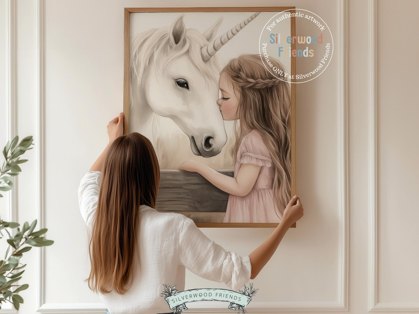 Unicorn Nursery Print, Baby Girl Unicorn Horse Nursery Decor, Fairytale Farmhouse Nursery Wall Art, Unicorn Bedroom Wall Art Digital Print