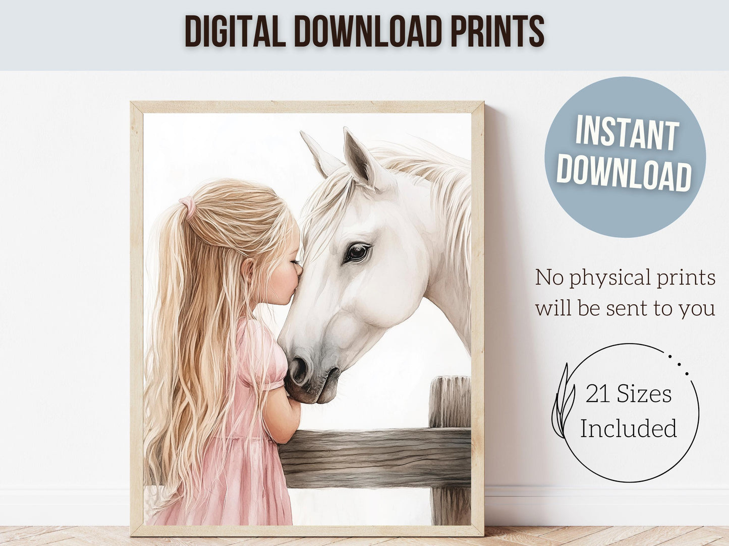 White Horse Print, Little Cowgirl Nursery Decor, Baby Girl Western Nursery Decor, Horse Nursery Wall Art, Girl Horse Picture Digital Print