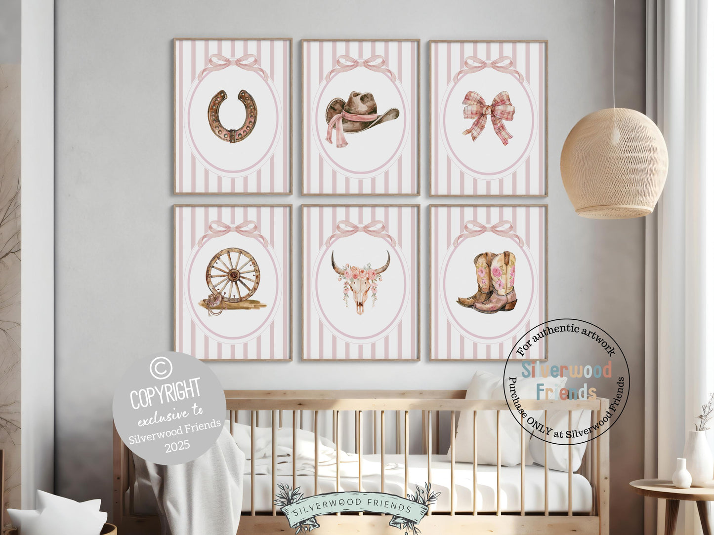 Cowgirl Nursery Prints, Baby Girl Country Western Cowgirl Nursery Decor, Watercolor Pink Cowgirl Nursery Wall Art Pictures Digital Prints
