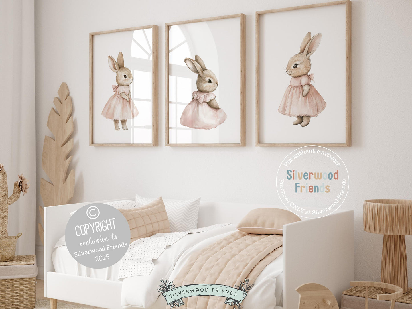 Bunny Nursery Prints, Baby Girl Pink Bunny Nursery Wall Art, Girl's Nursery Prints, Easter Printables, Vintage Woodland Animal Digital Print