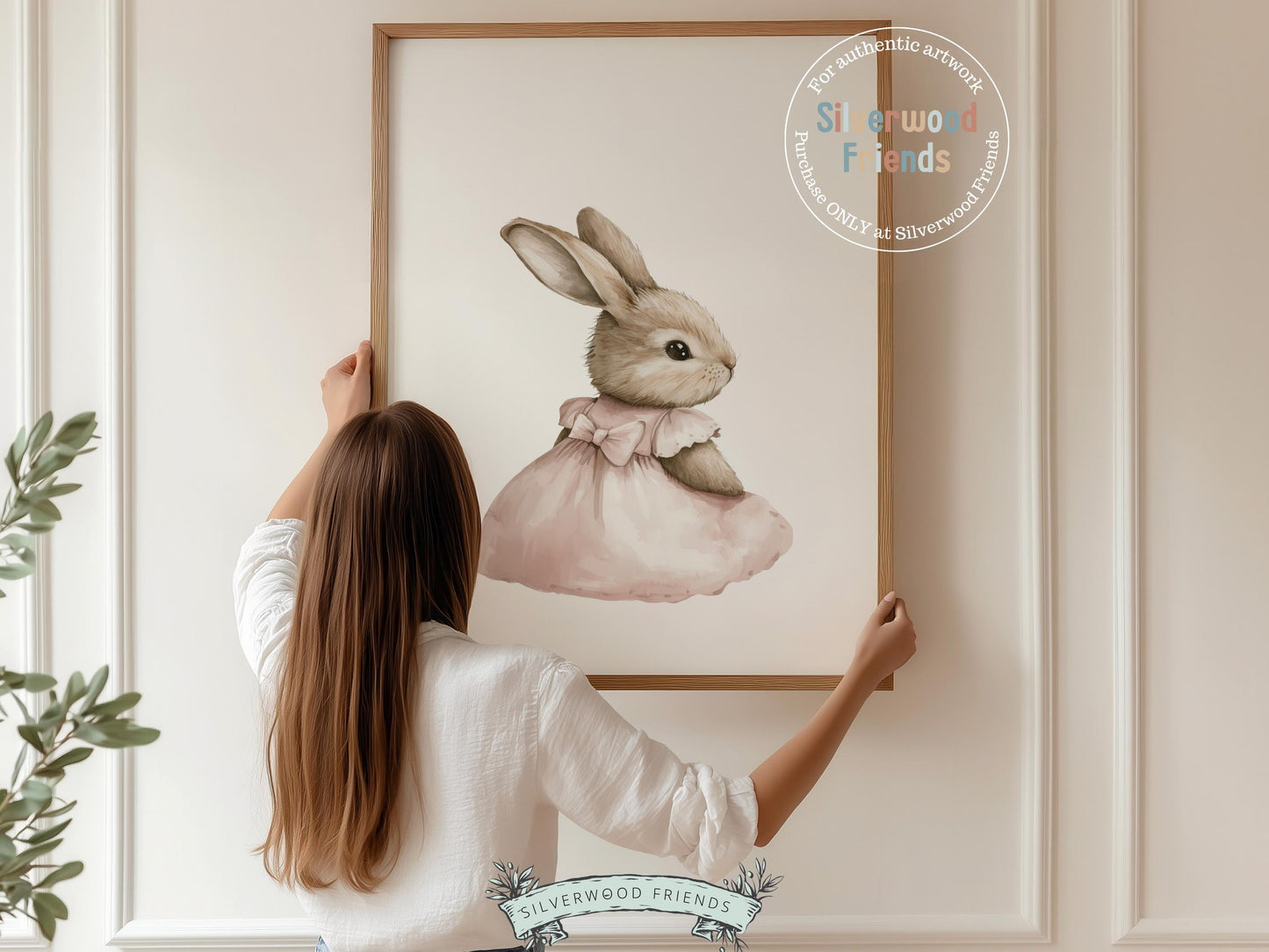 Bunny Nursery Prints, Baby Girl Pink Bunny Nursery Wall Art, Girl's Nursery Prints, Easter Printables, Vintage Woodland Animal Digital Print