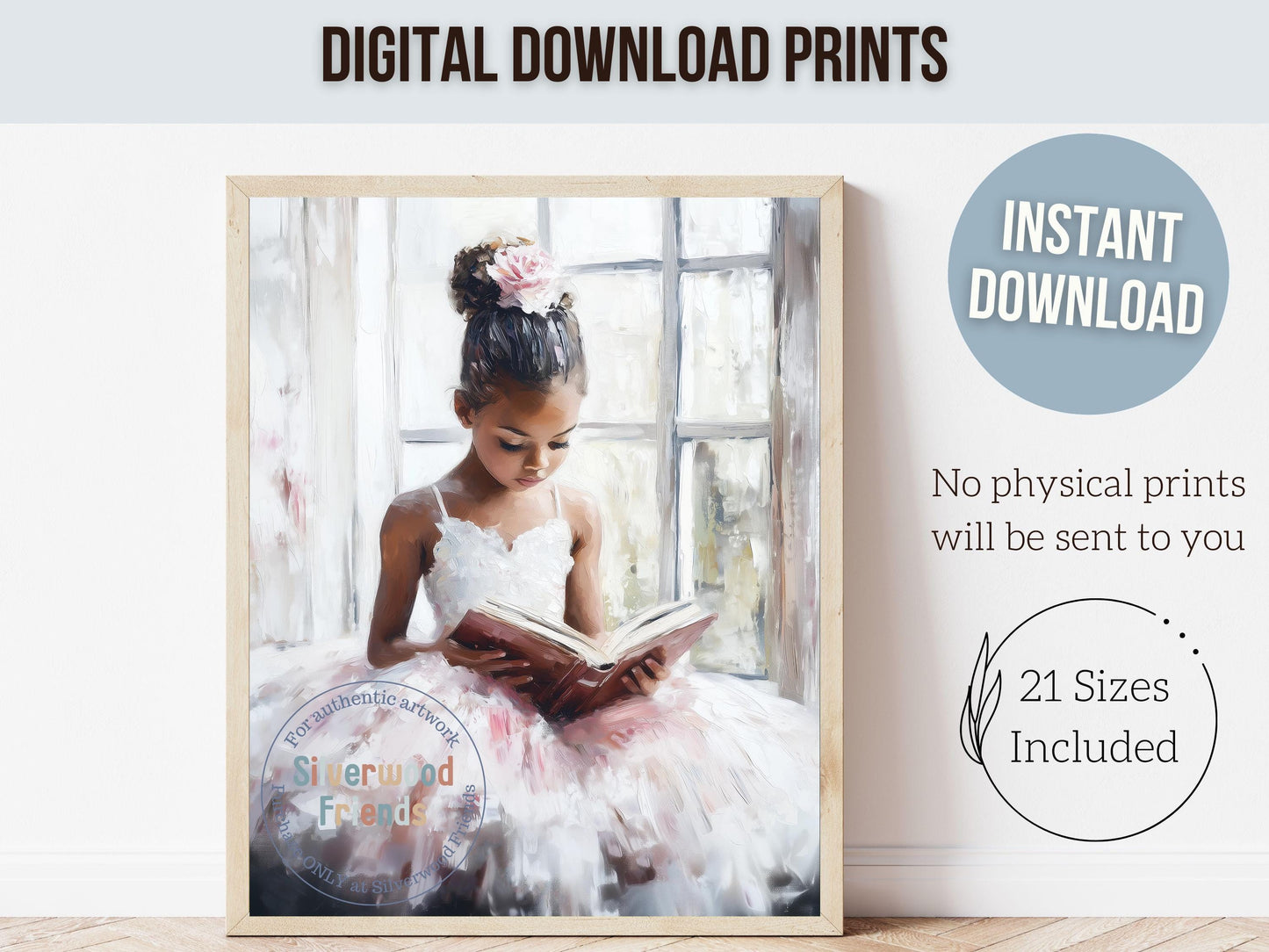 Ballet Nursery Print, African American Ballerina Nursery Decor, Black Ballerina Wall Art Decor, Little Black Girl Nursery Art Digital Print