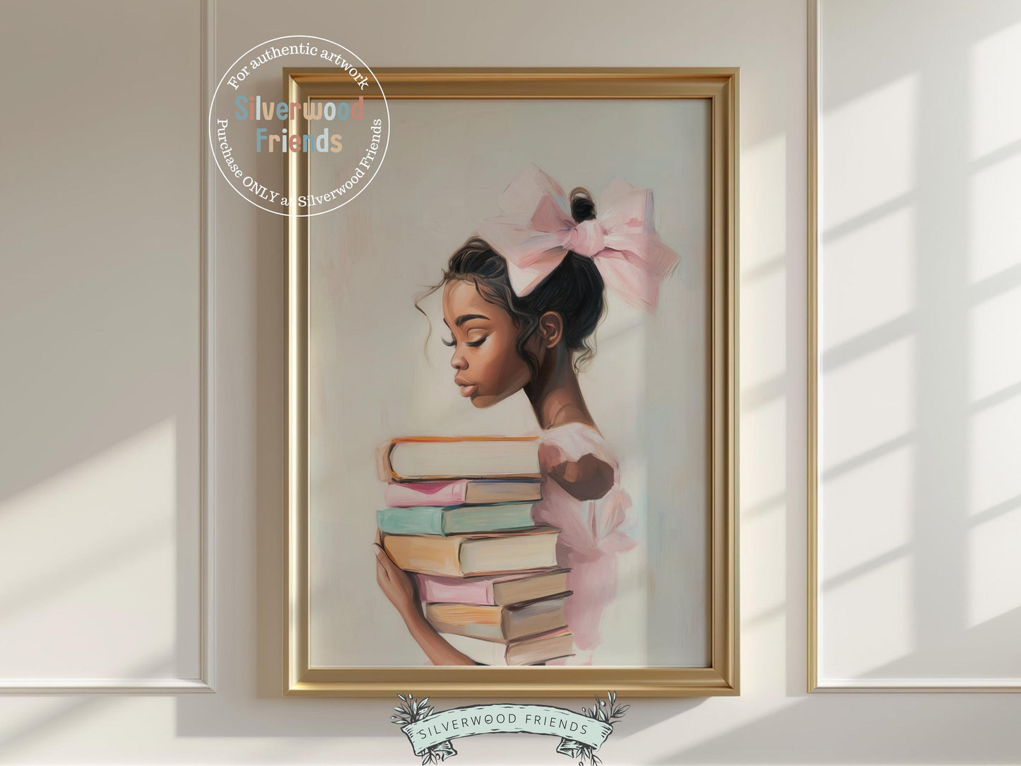 Ballet Nursery Print, African American Ballerina Bookish Wall Decor, Black Girl Reading Art, Black Ballerina Reading Wall Art Digital Print