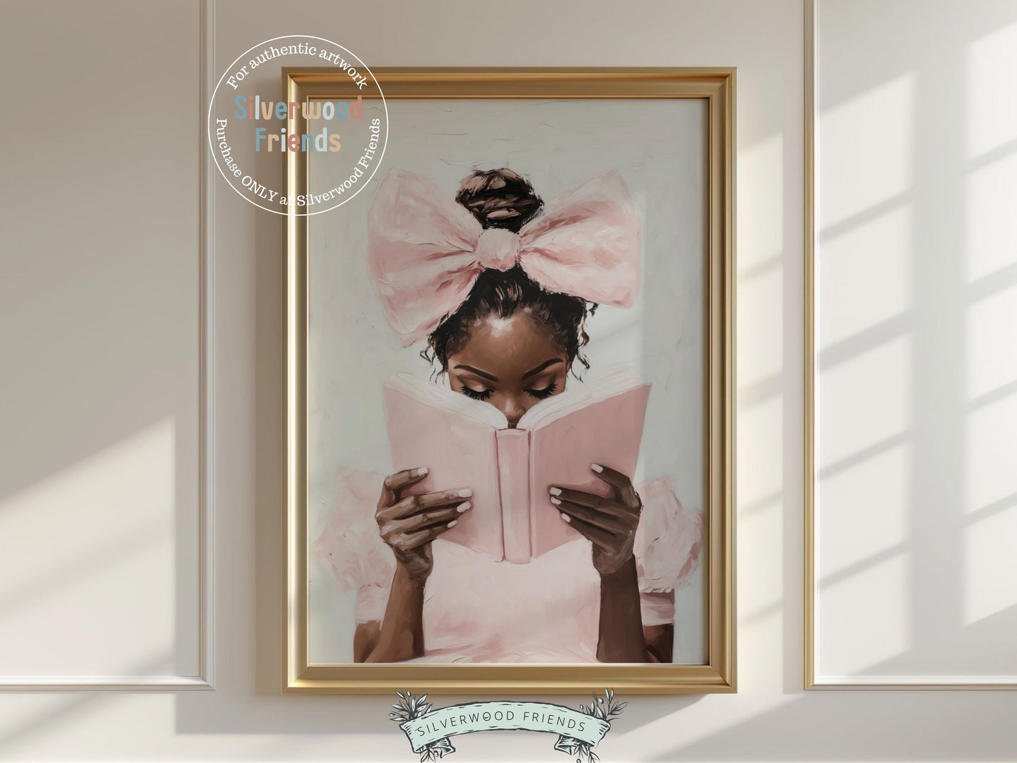 Ballet Nursery Print, African American Ballerina Nursery Decor, Black Ballerina Bookish Wall Art, Black Girl Reading Nock Art Digital Print