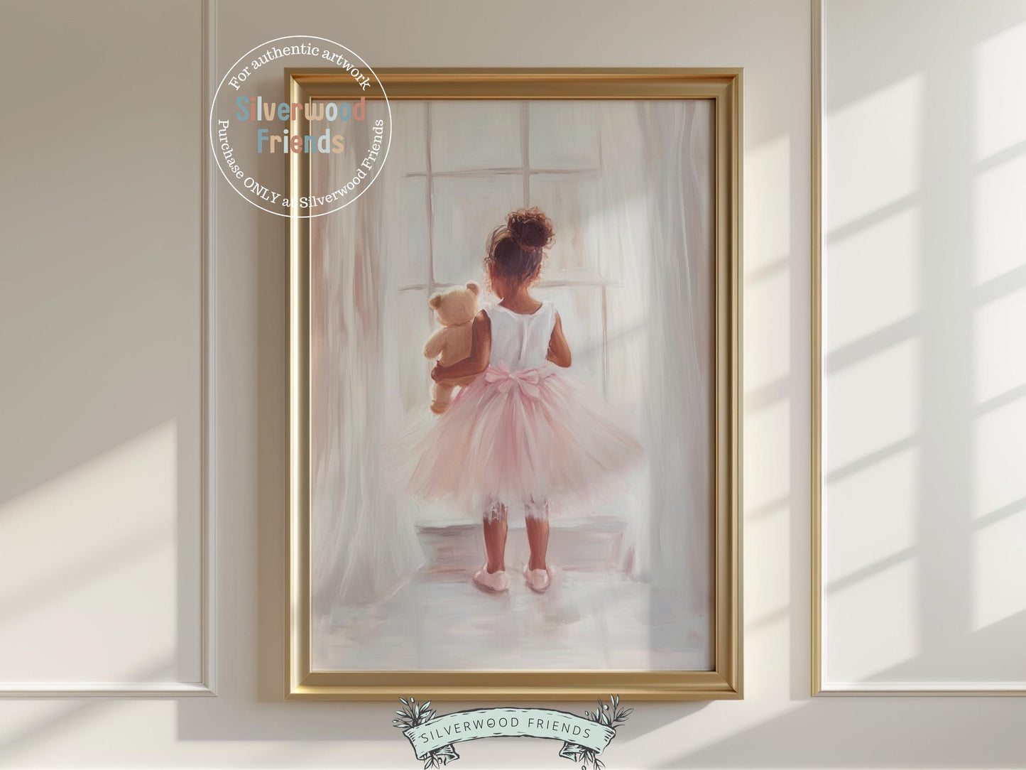 Ballet Nursery Print, African American Ballerina Nursery Decor, Black Ballerina Wall Art Decor, Little Black Girl Nursery Art Digital Print