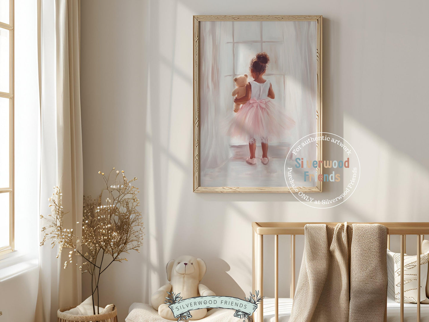 Ballet Nursery Print, African American Ballerina Nursery Decor, Black Ballerina Wall Art Decor, Little Black Girl Nursery Art Digital Print
