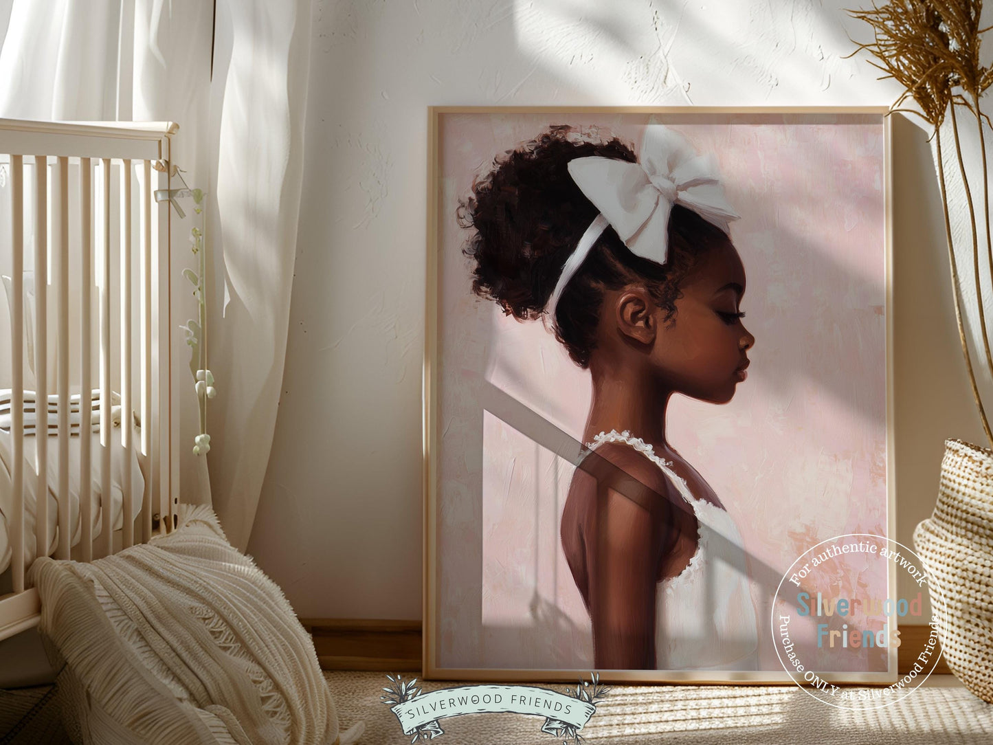 Ballet Nursery Print, African American Ballerina Nursery Decor, Black Ballerina Wall Art Decor, Little Black Girl Nursery Art Digital Print