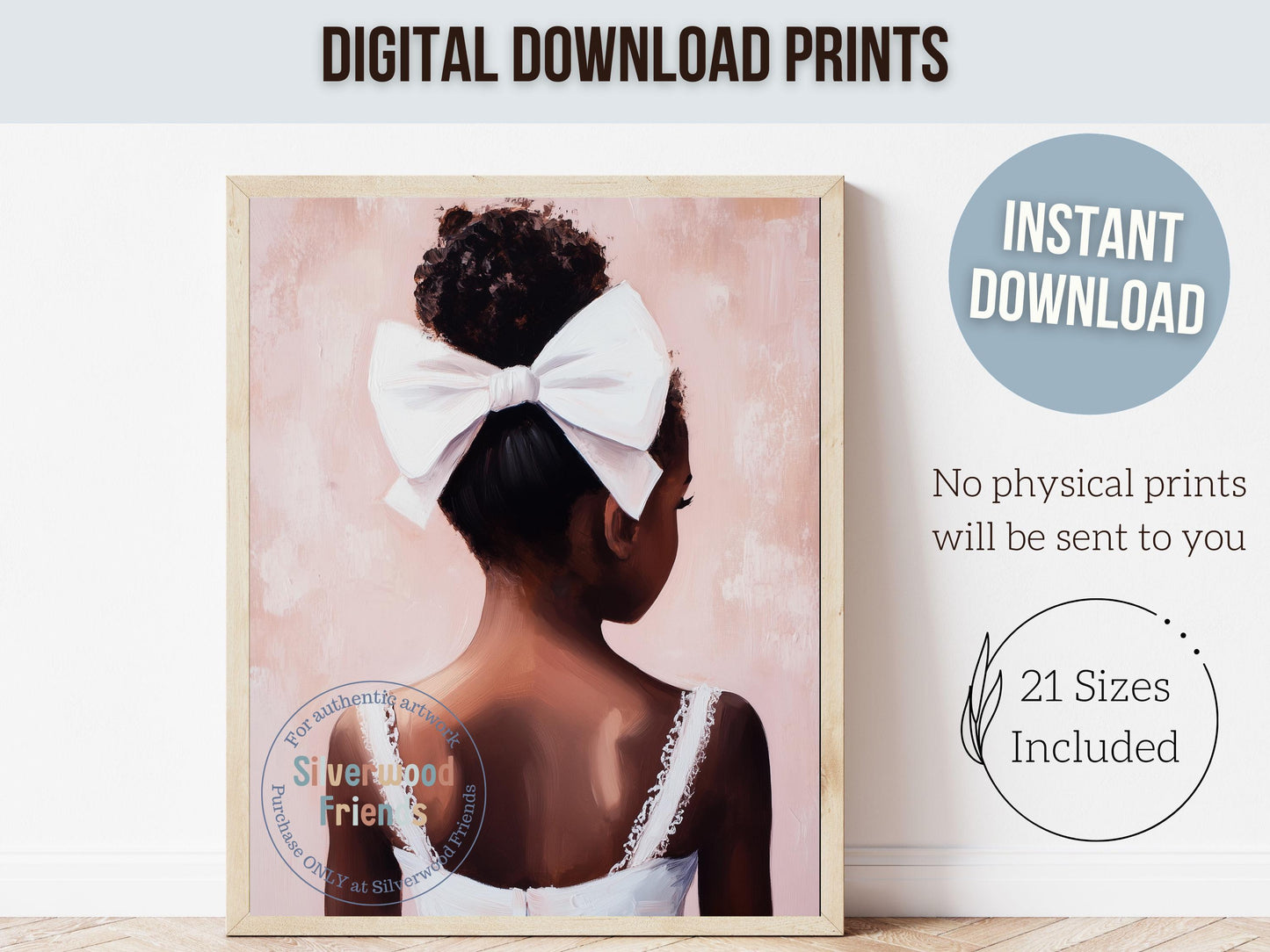 Ballet Nursery Print, African American Ballerina Nursery Decor, Black Ballerina Wall Art Decor, Little Black Girl Nursery Art Digital Print