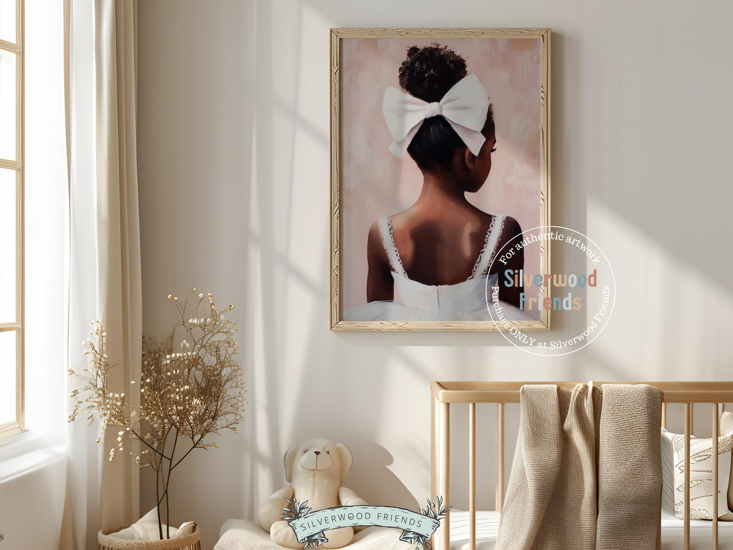 Ballet Nursery Print, African American Ballerina Nursery Decor, Black Ballerina Wall Art Decor, Little Black Girl Nursery Art Digital Print