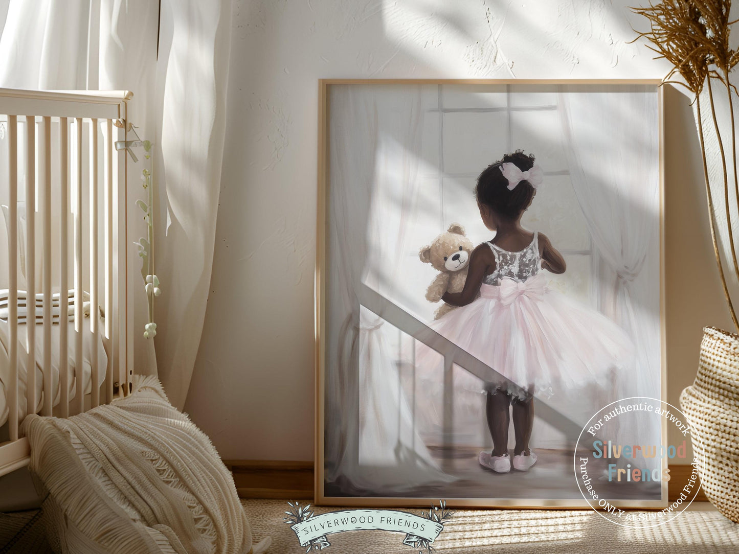 Ballet Nursery Print, African American Ballerina Nursery Decor, Black Ballerina Wall Art Decor, Little Black Girl Nursery Art Digital Print