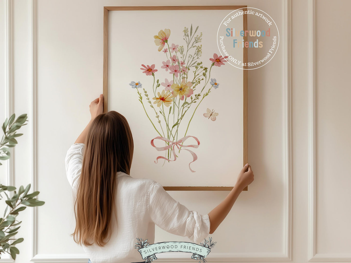 Bunny Nursery Prints, Floral Bunny Nursery Wall Art, Wildflower Nursery Decor, Baby Girl Bedroom Spring Easter Bunny Nursery Digital Prints