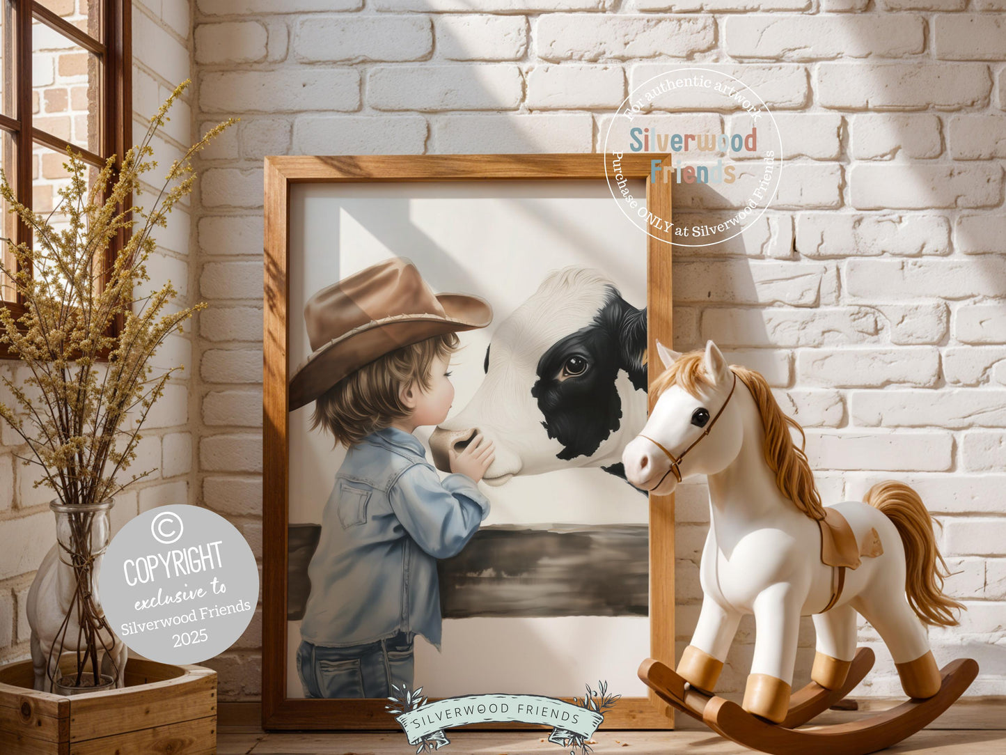 Cowboy Nursery Print, Cow Nursery Decor, Baby Boys Western Nursery Decor, Little Boy Toddler Farm Bedroom Cow Nursery Wall Art Digital Print