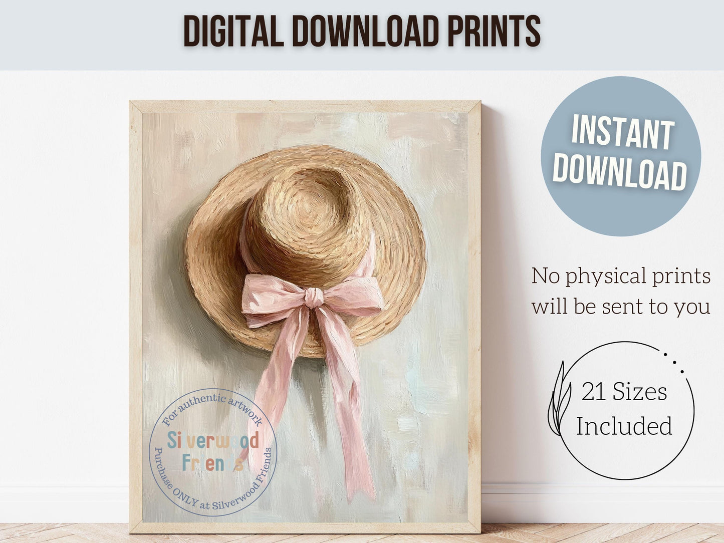 Cowgirl Hat Print, French Cottage Straw Hat Print, Preppy French Country Coquette Wall Decor, Girly Pink Coastal Cowgirl Hat Digital Print