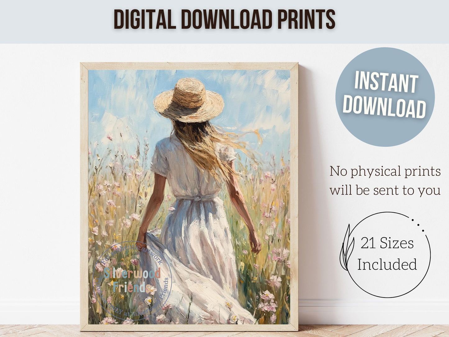 Country Girl Wildflower Print, Farmhouse Wildflower Wall Decor, Girly Western Wall Art, French Country Cottage Decor, Cowgirl Digital Print