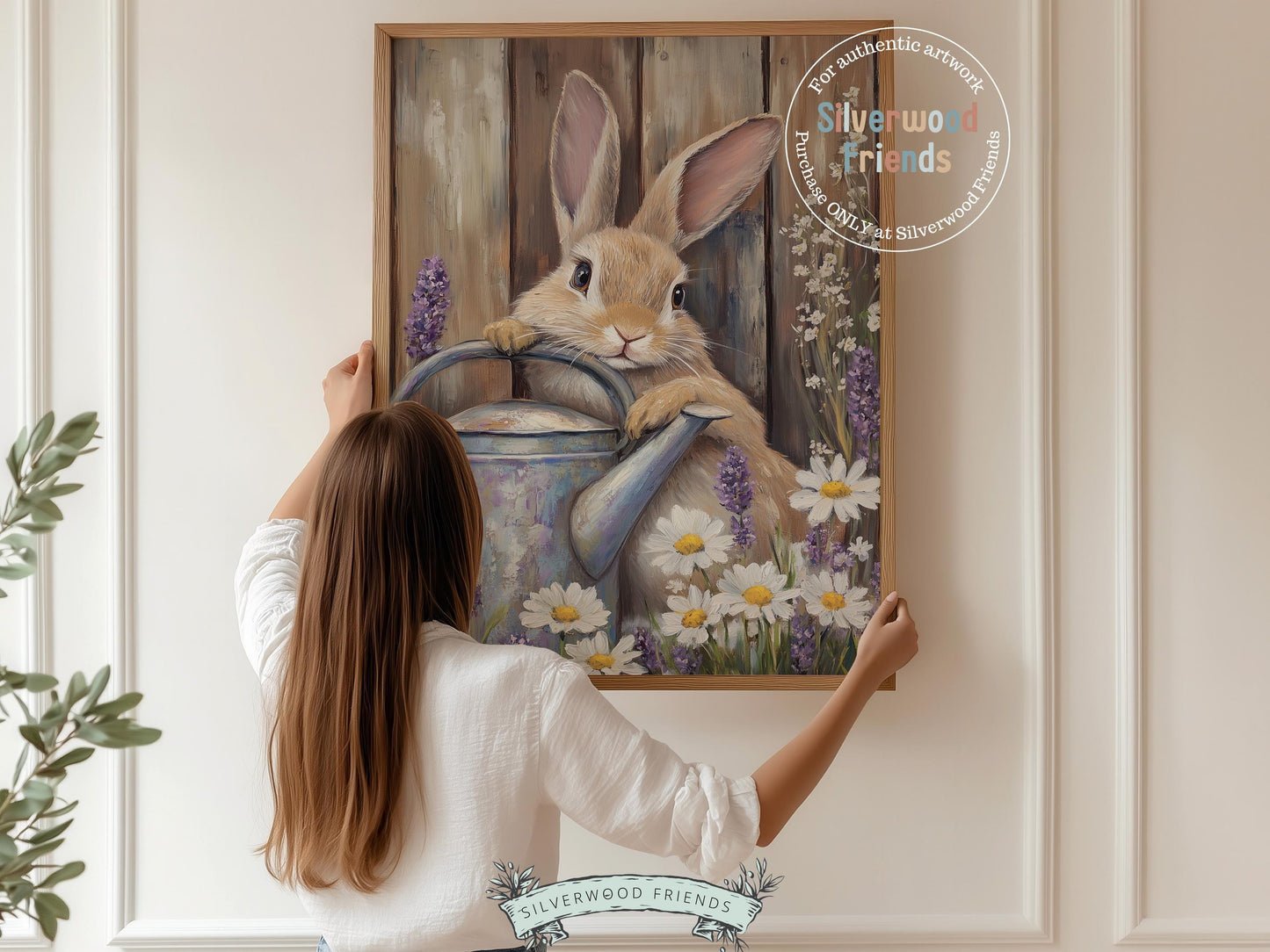 Easter Bunny Print, Floral Bunny Nursery Wall Art, Woodland Wildflower Nursery Decor, Easter Farmhouse Wall Decor,Spring Decor Digital Print