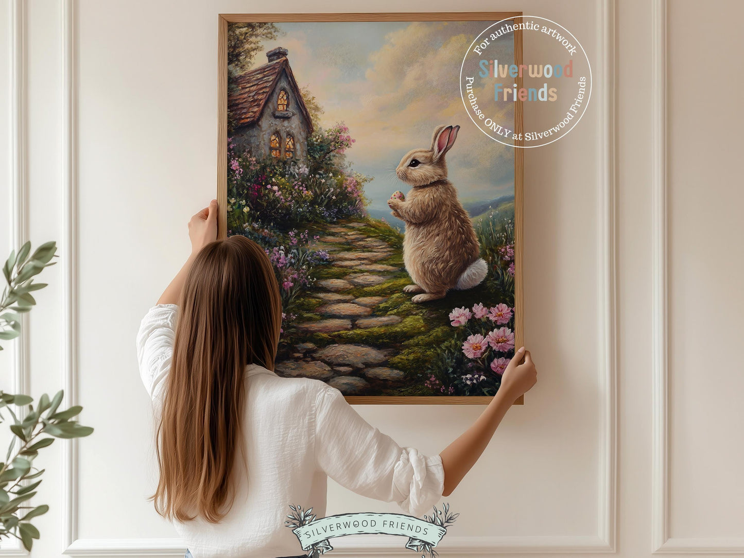 Easter Bunny Print, Easter Decor, Woodland Bunny Nursery Decor, Spring Cottagecore Farmhouse Wall Decor, Easter Printables Digital Print