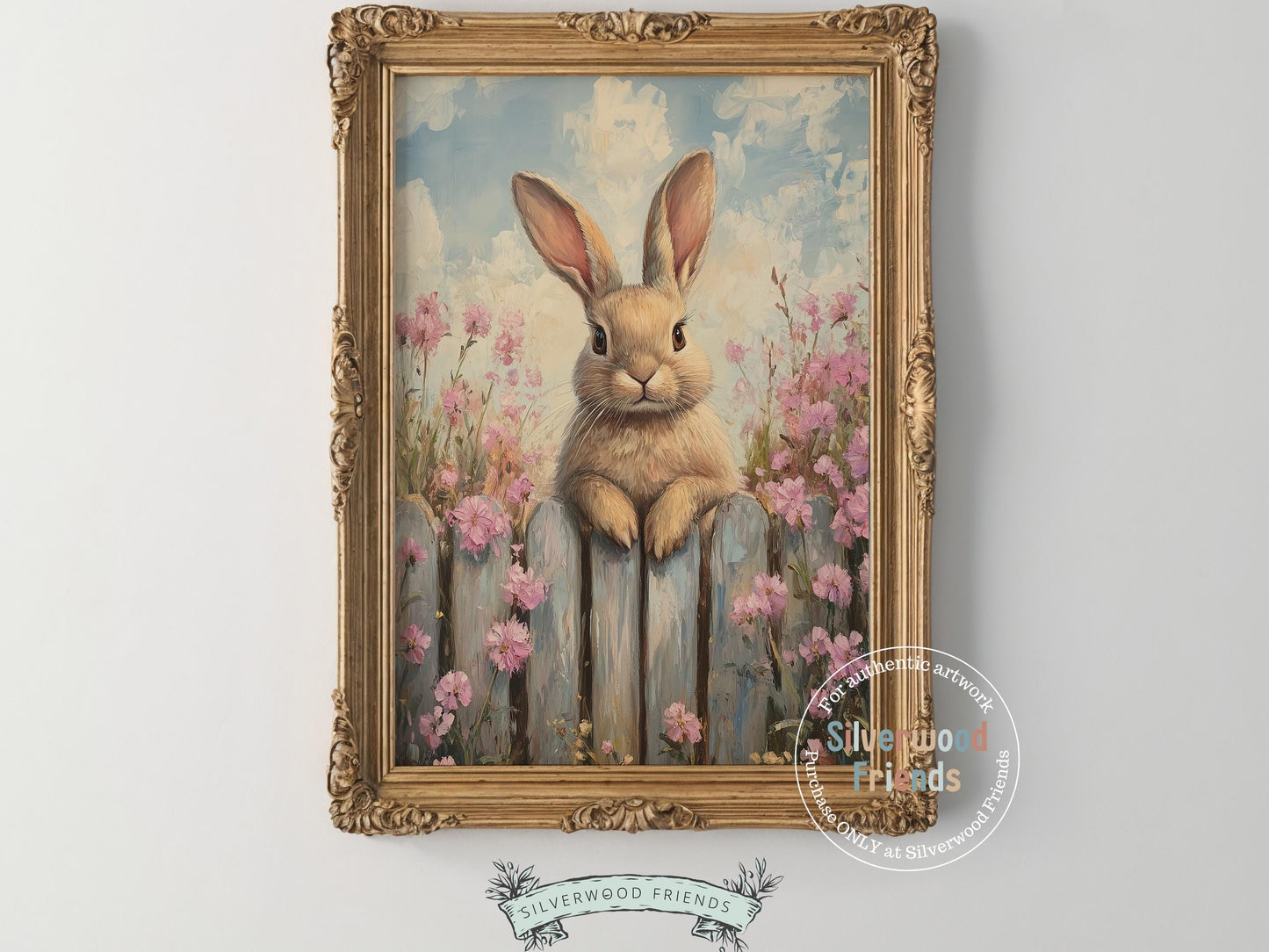 Wildflower Bunny Print, Floral Bunny Nursery Wall Art, Woodland Wildflower Nursery Decor, Spring Farmhouse Easter Wall Decor Digital Print
