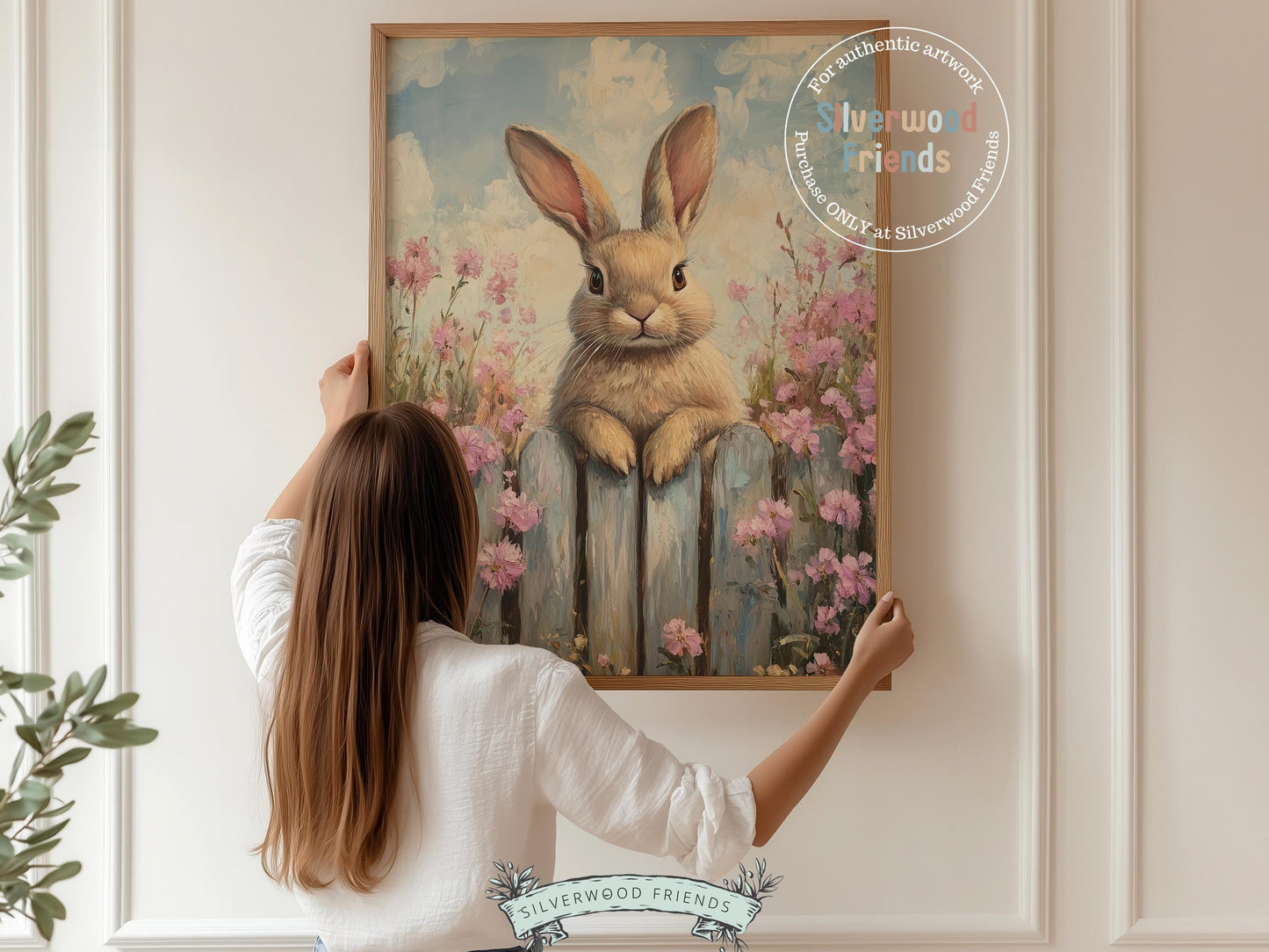 Wildflower Bunny Print, Floral Bunny Nursery Wall Art, Woodland Wildflower Nursery Decor, Spring Farmhouse Easter Wall Decor Digital Print