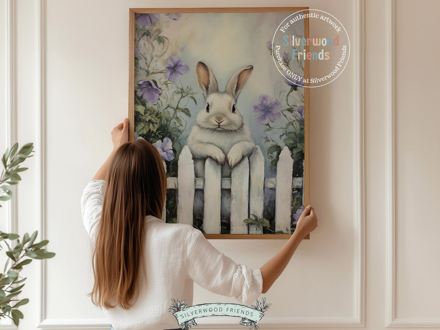 Wildflower Bunny Print, Floral Bunny Nursery Wall Art, Woodland Wildflower Nursery Decor, Spring Farmhouse Easter Wall Decor Digital Print