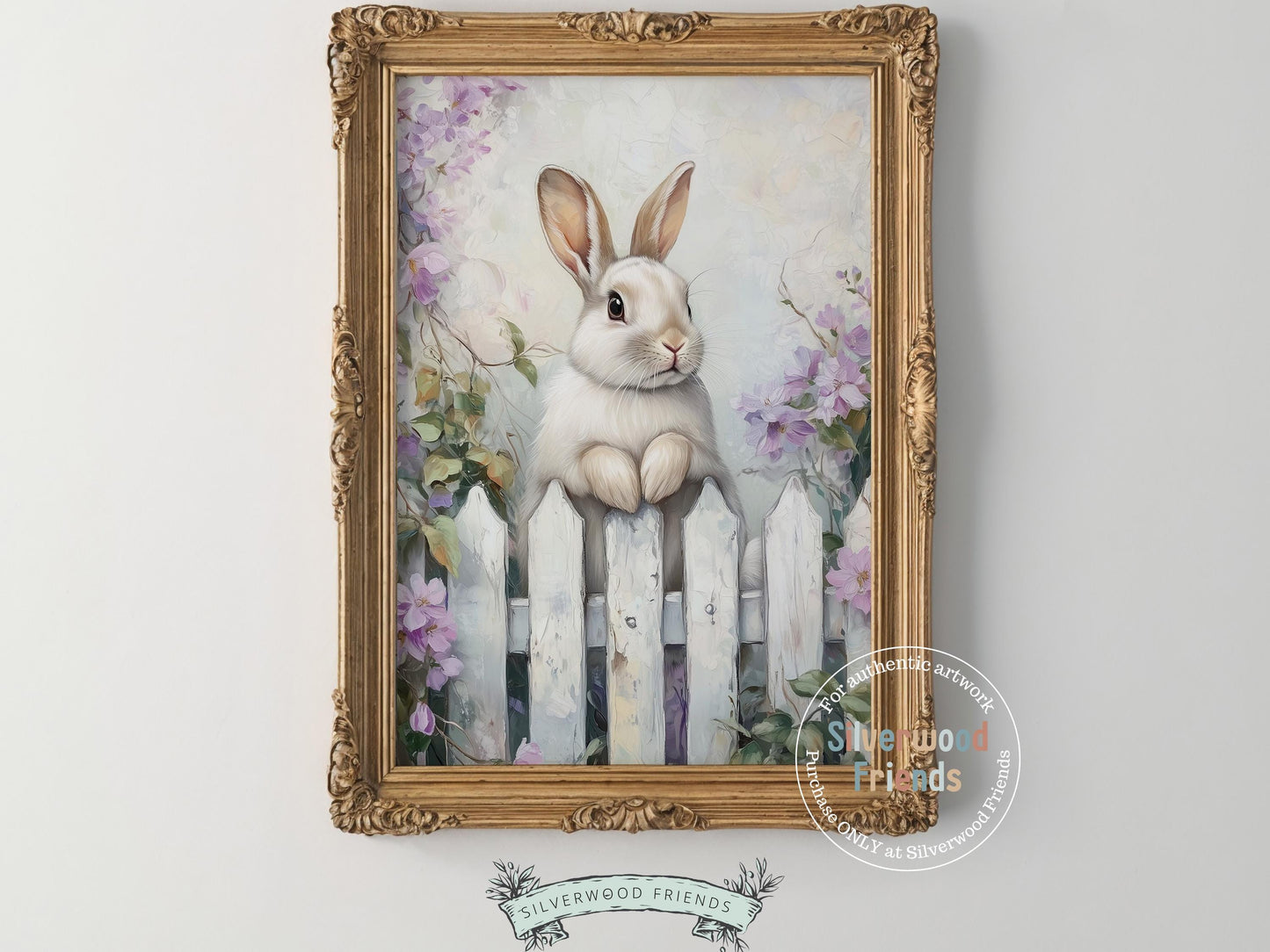 Wildflower Bunny Print, Floral Bunny Nursery Wall Art, Woodland Wildflower Nursery Decor, Spring Farmhouse Easter Wall Decor Digital Print