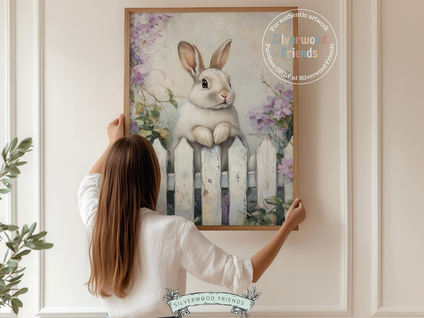 Wildflower Bunny Print, Floral Bunny Nursery Wall Art, Woodland Wildflower Nursery Decor, Spring Farmhouse Easter Wall Decor Digital Print
