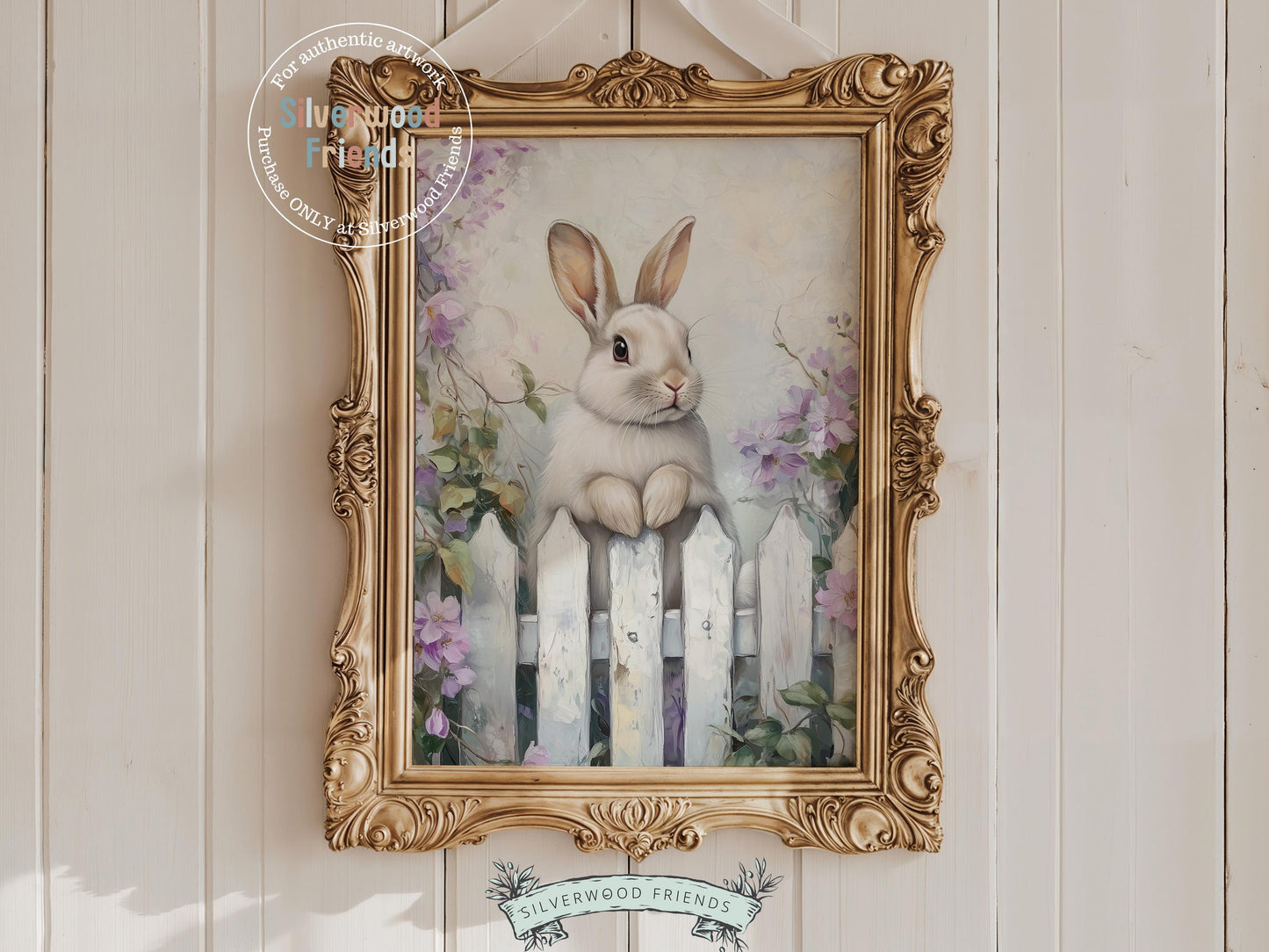 Wildflower Bunny Print, Floral Bunny Nursery Wall Art, Woodland Wildflower Nursery Decor, Spring Farmhouse Easter Wall Decor Digital Print