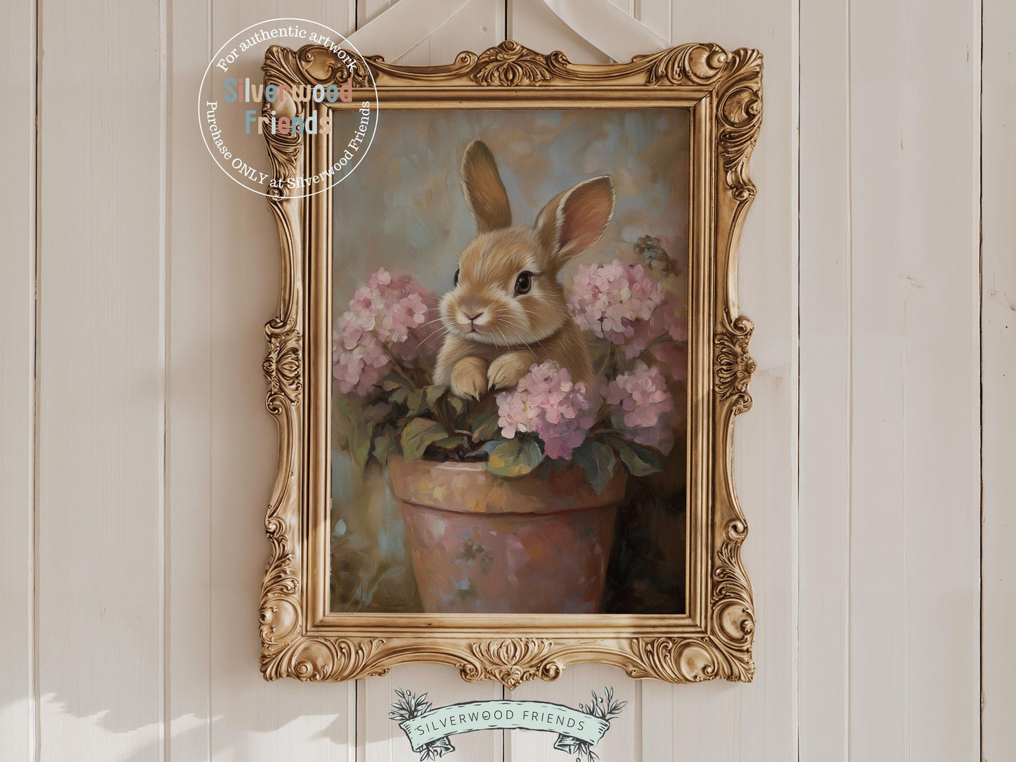 Wildflower Bunny Print, Floral Bunny Nursery Wall Art, Woodland Wildflower Nursery Decor, Spring Farmhouse Easter Wall Decor Digital Print