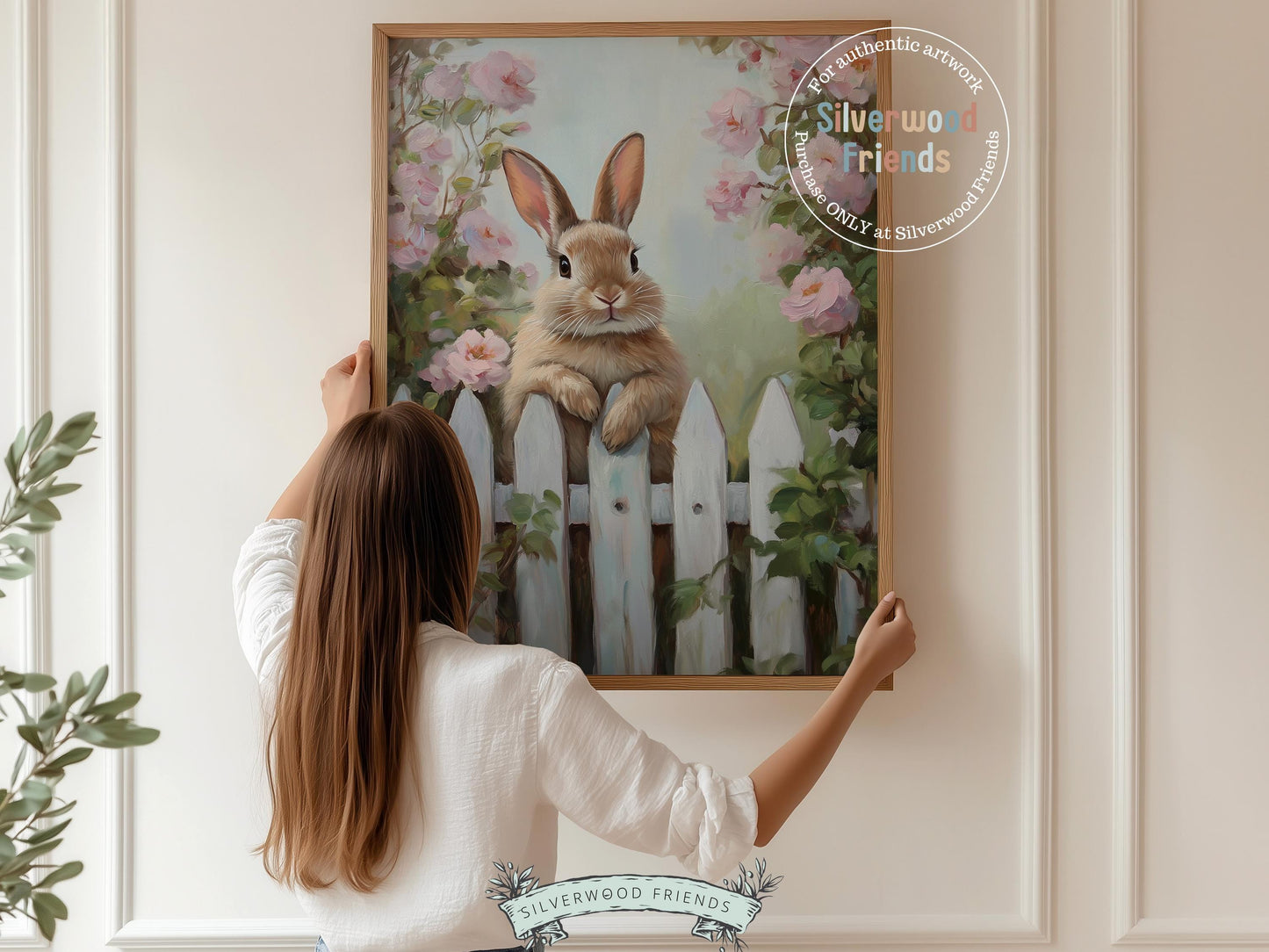 Wildflower Bunny Print, Floral Bunny Nursery Wall Art, Woodland Wildflower Nursery Decor, Spring Farmhouse Easter Wall Decor Digital Print