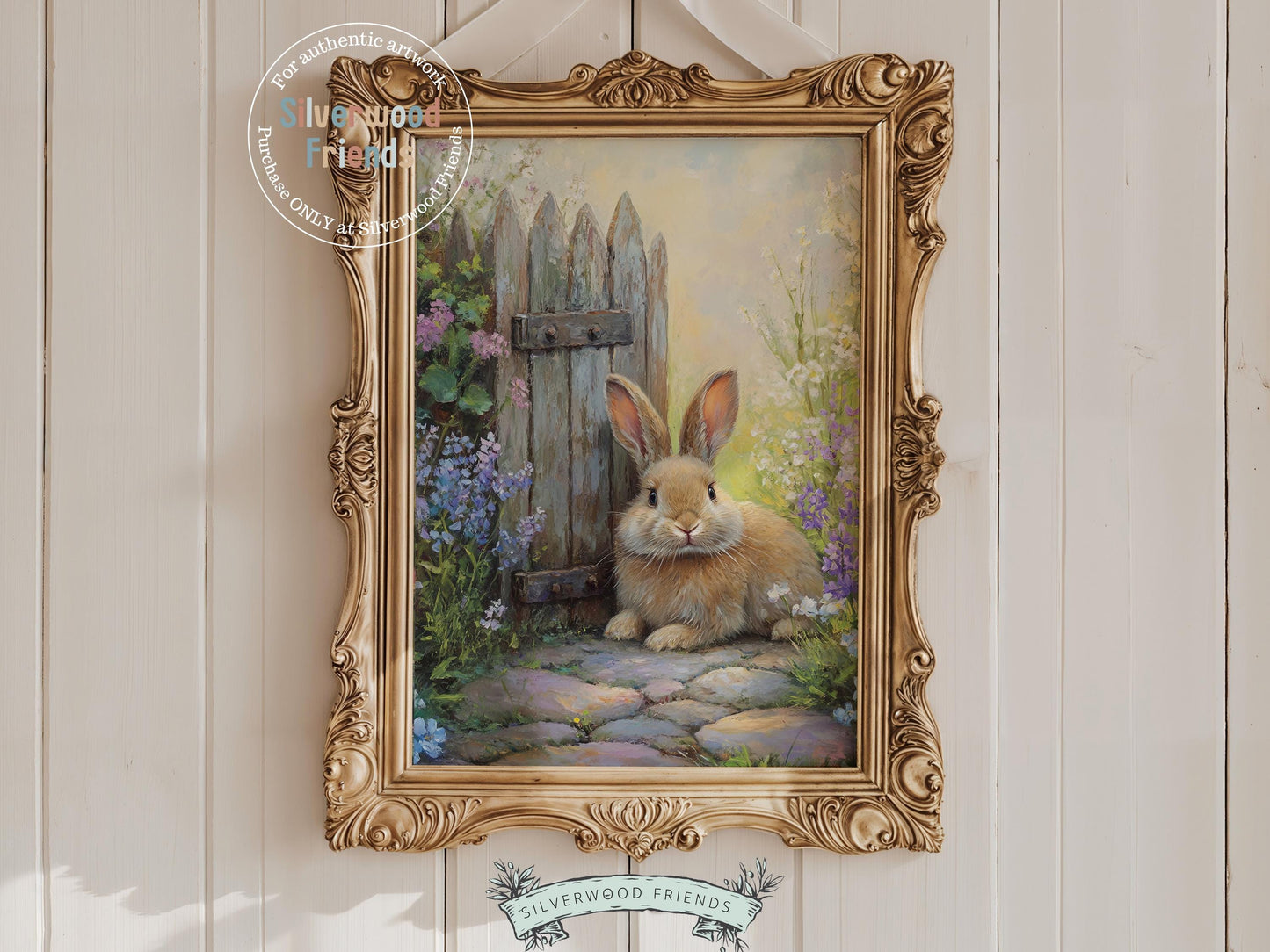 Bunny Print, Floral Bunny Nursery Wall Art, Woodland Wildflower Nursery Decor, Easter Farmhouse Wall Decor, Spring Farm Decor Digital Print