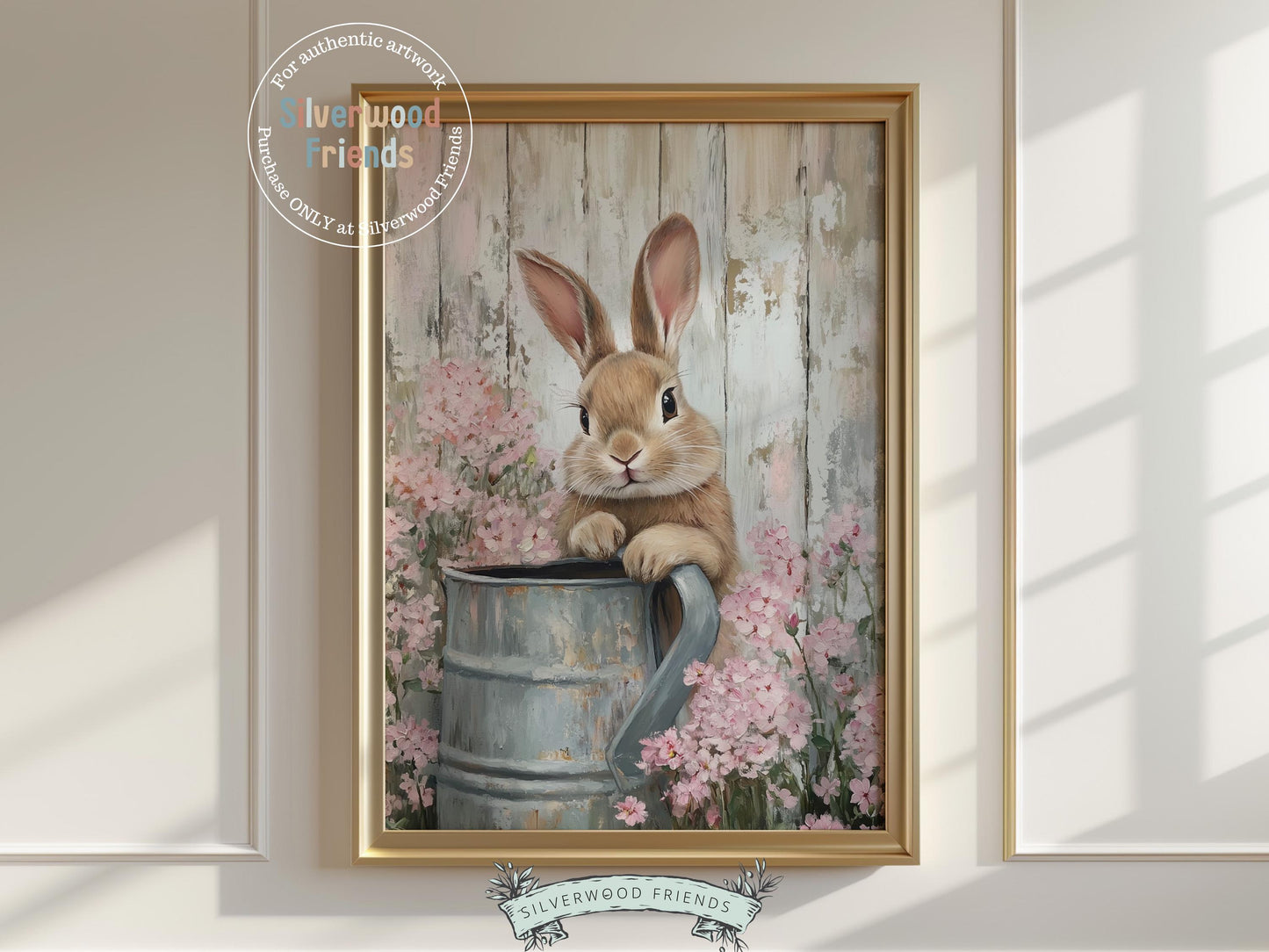 Add a touch of whimsy to your space with our gorgeous Bunny Nursery Print, featuring a sweet bunny rabbit and pink wildflowers wildflowers in a soft oil painting style. Perfect for Easter decor or a woodland wildflower themed nursery, it also makes a unique and thoughtful baby shower gift.