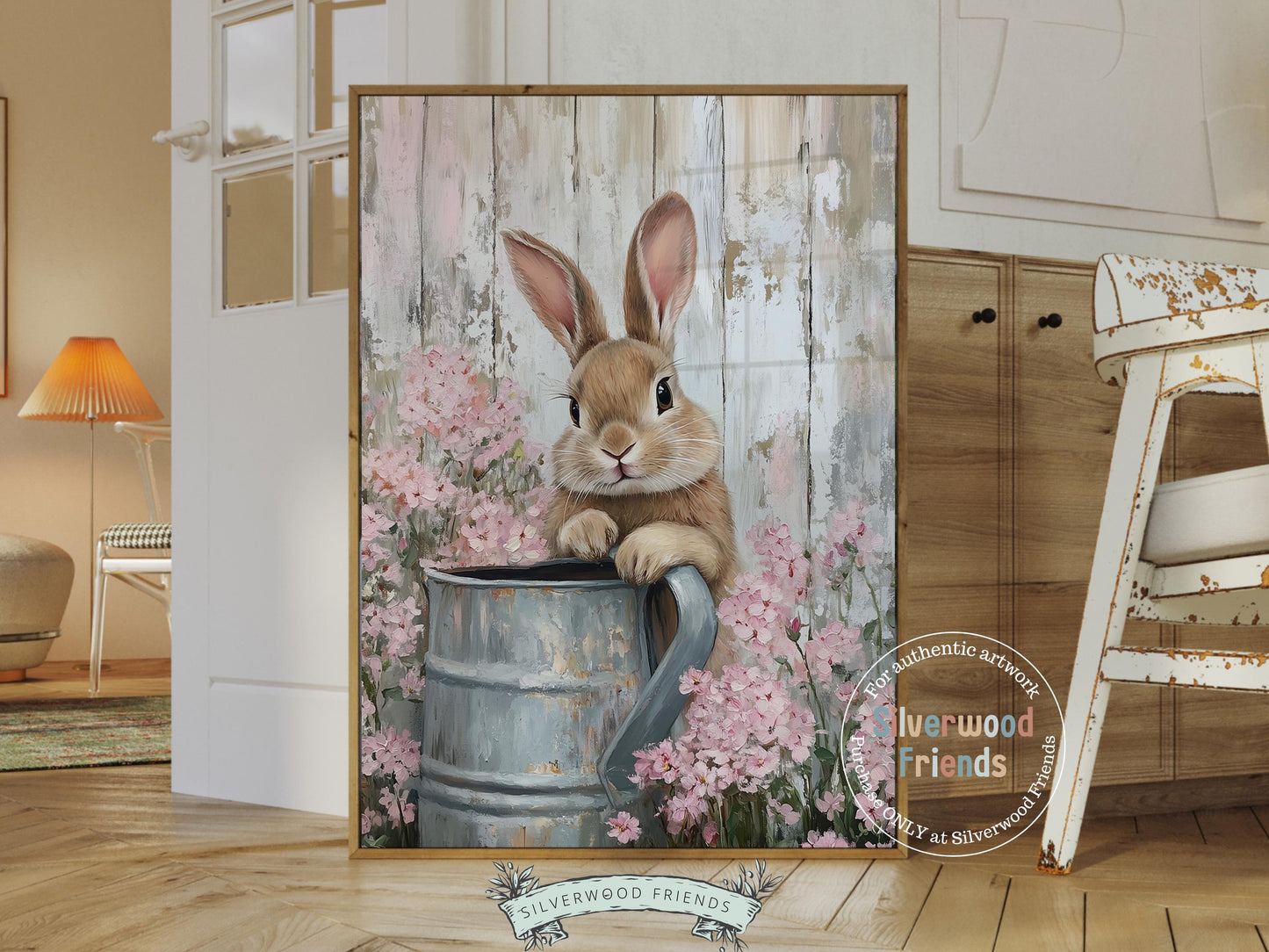 Wildflower Bunny Print, Floral Bunny Nursery Wall Art, Woodland Wildflower Nursery Decor, Country Farmhouse Spring Wall Decor Digital Print