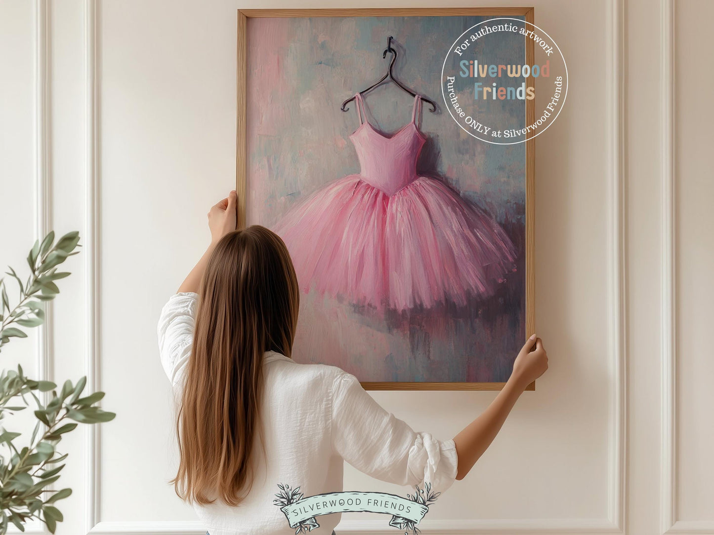 Pink Ballet Tutu Dress Print, Baby Girl Ballerina Nursery Decor, Ballet Nursery Wall Art, Ballet Dancer Printable Wall Decor Digital Print