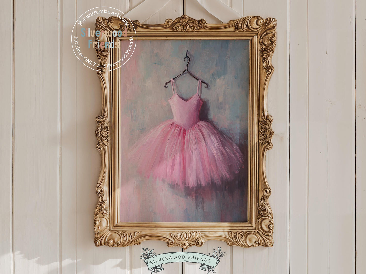 Pink Ballet Tutu Dress Print, Baby Girl Ballerina Nursery Decor, Ballet Nursery Wall Art, Ballet Dancer Printable Wall Decor Digital Print