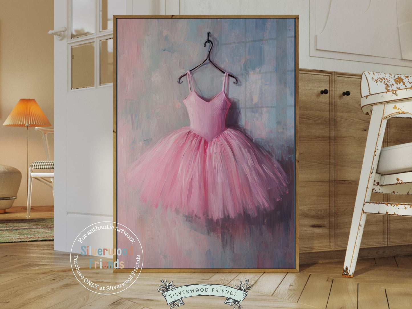 Pink Ballet Tutu Dress Print, Baby Girl Ballerina Nursery Decor, Ballet Nursery Wall Art, Ballet Dancer Printable Wall Decor Digital Print