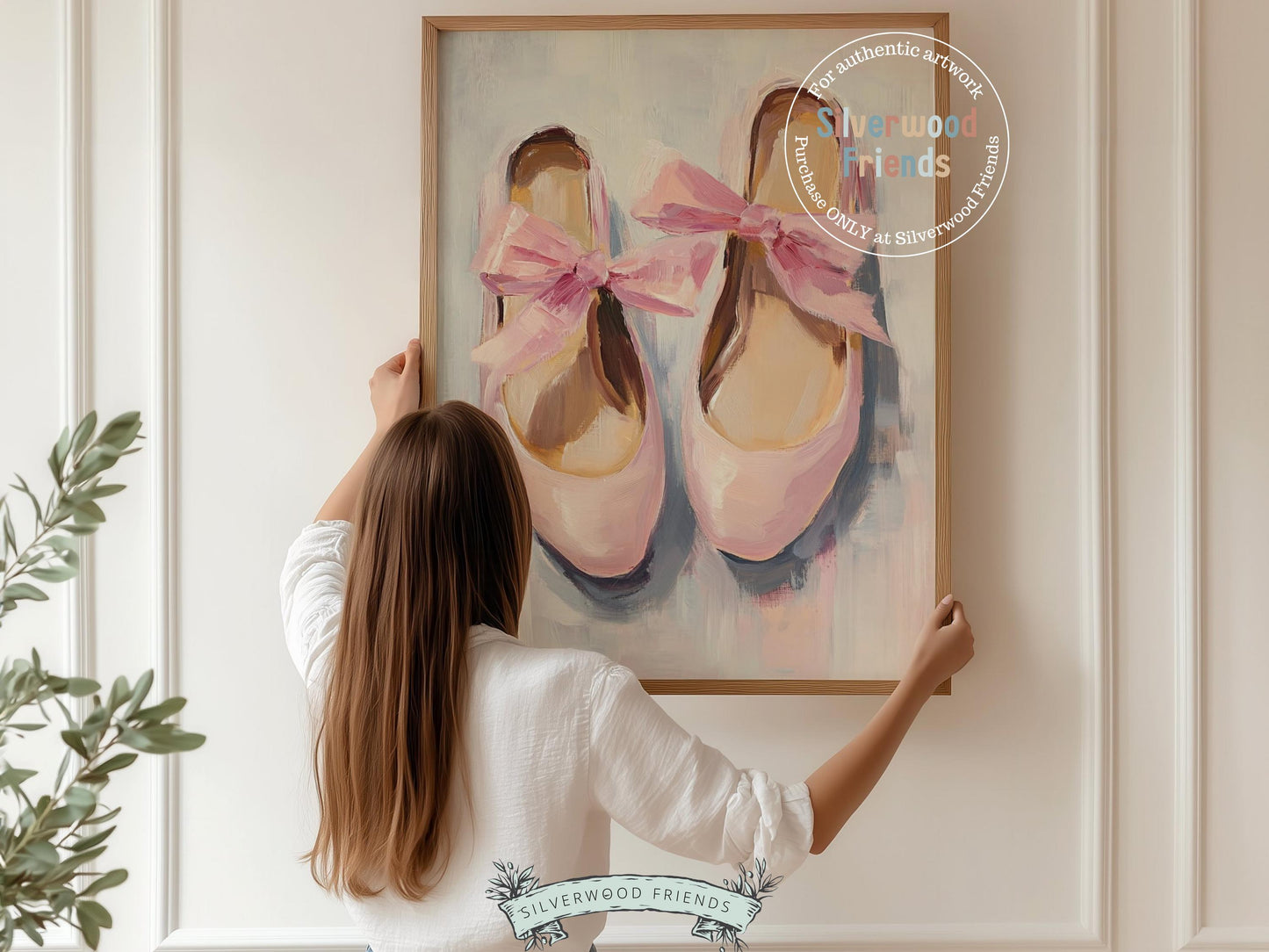 Pink Ballet Slipper Print, Baby Girl Ballerina Nursery Decor, Pink Ballet Nursery Wall Art, Ballet Dancer Printable Wall Decor Digital Print
