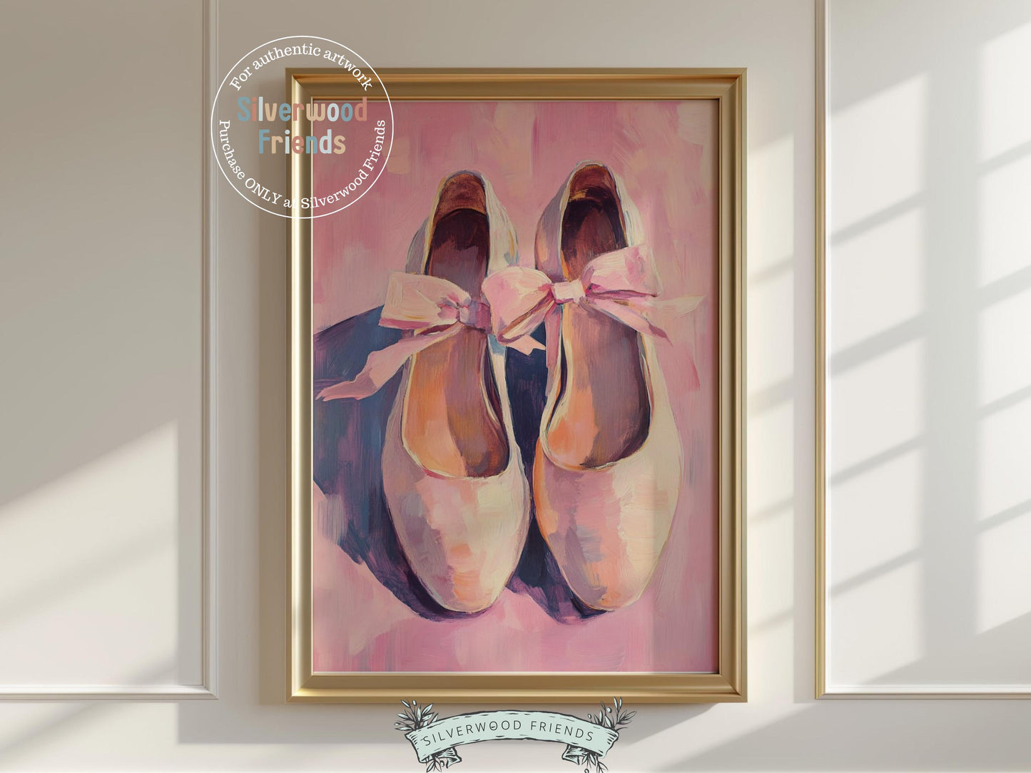 Pink Ballet Slipper Print, Baby Girl Ballerina Nursery Decor, Pink Ballet Nursery Wall Art, Ballet Dancer Printable Wall Decor Digital Print