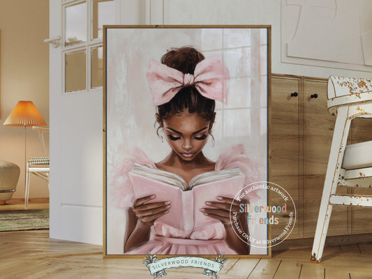 Elevate your space with the quiet elegance of our Ballet Art Print, featuring an African American ballerina in a tutu, deeply immersed in a book. Perfect for dance studios, cozy reading corners, or refined home decor, this artwork honors grace, intellect, and the enduring beauty of ballet.