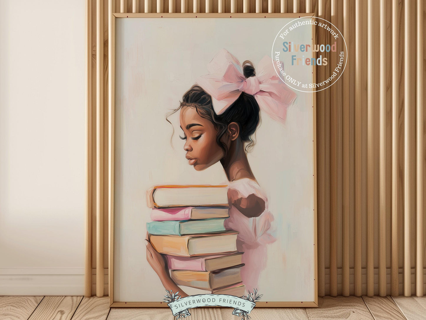 Ballet Nursery Print, African American Ballerina Bookish Wall Decor, Black Girl Reading Art, Black Ballerina Reading Wall Art Digital Print