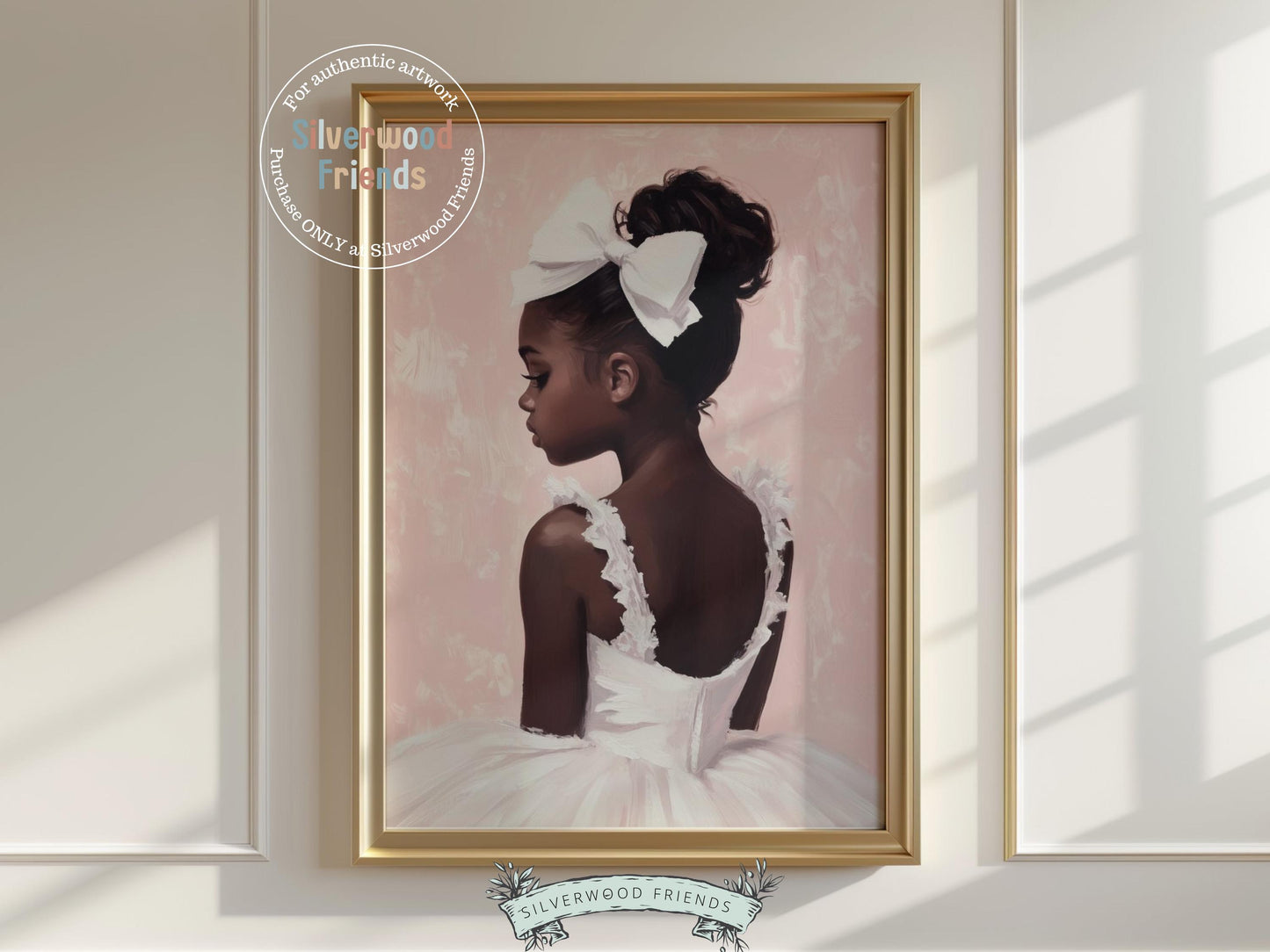 Ballet Nursery Print, African American Ballerina Nursery Decor, Black Ballerina Wall Art Decor, Little Black Girl Nursery Art Digital Print