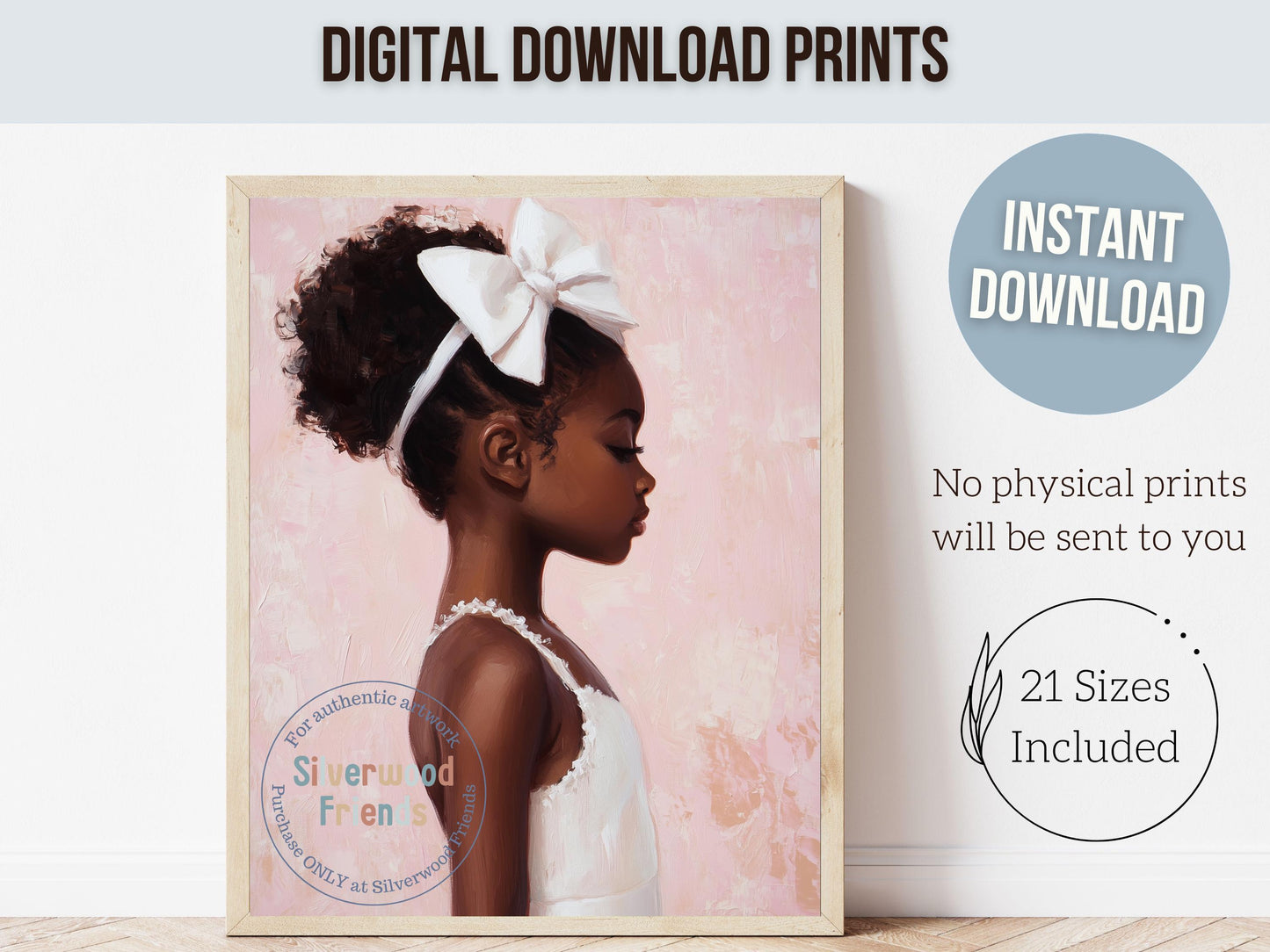 Ballet Nursery Print, African American Ballerina Nursery Decor, Black Ballerina Wall Art Decor, Little Black Girl Nursery Art Digital Print