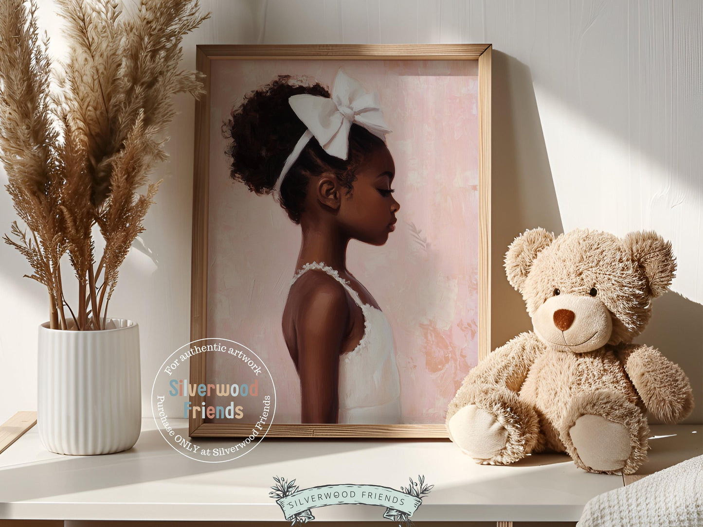 Ballet Nursery Print, African American Ballerina Nursery Decor, Black Ballerina Wall Art Decor, Little Black Girl Nursery Art Digital Print